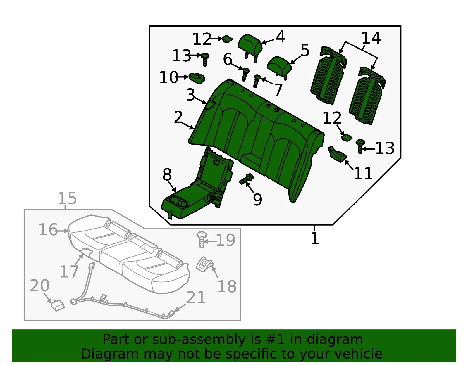 Seat Back Assembly - Kia (89300-A8510HE4) - view 2