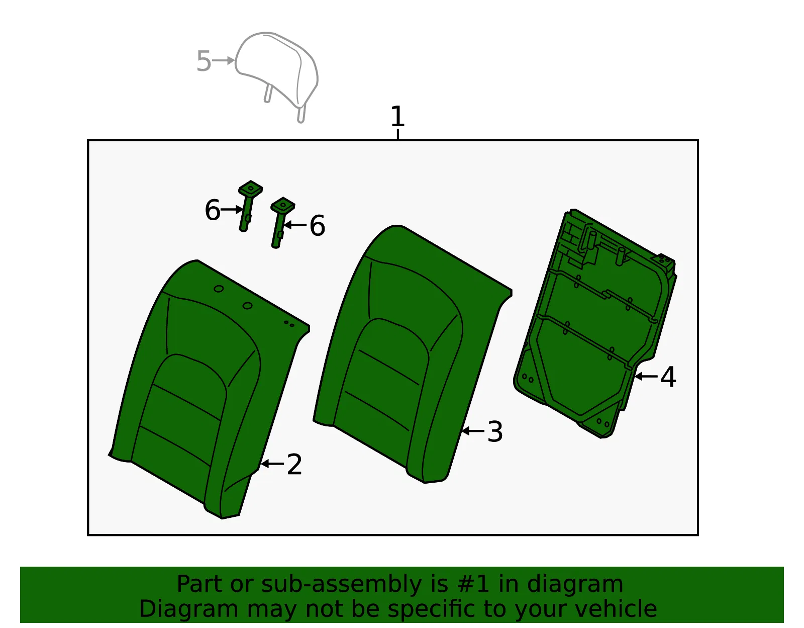 Seat Back Assembly - Kia (89300-B0950KMX) - view 2