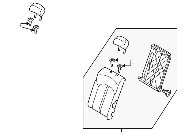 Seat Back Assembly - Driver's Side (LH) - Kia (89300-D5060G2B)