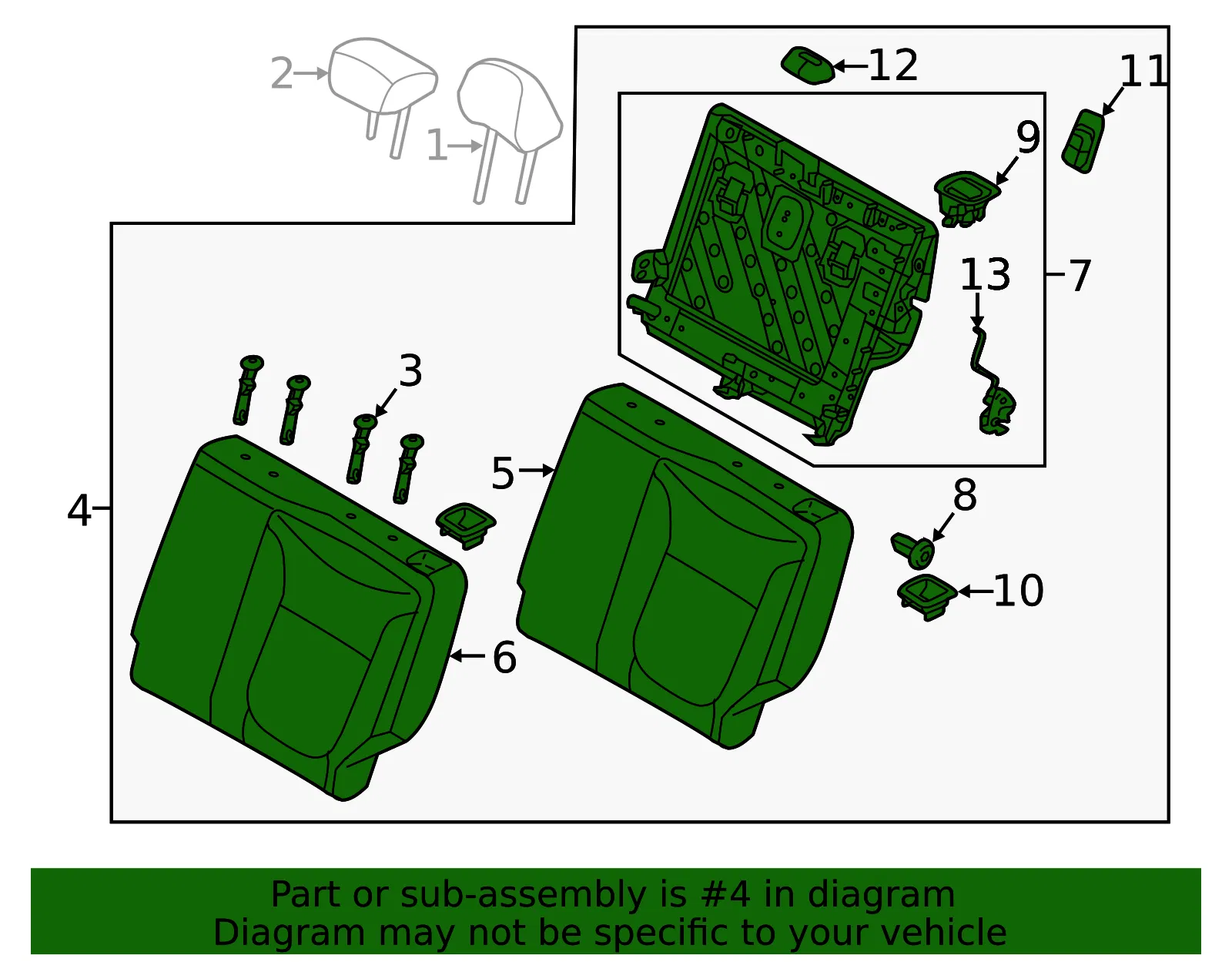 Seat Back Assembly - Kia (89300-E4100ASY) - view 2