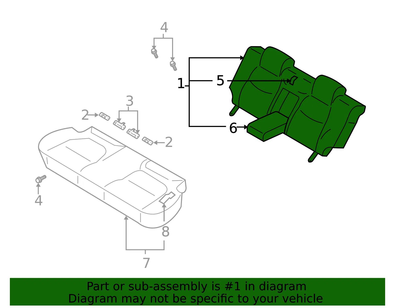 Seat Back Assembly - Kia (89300-FD121791) - view 2