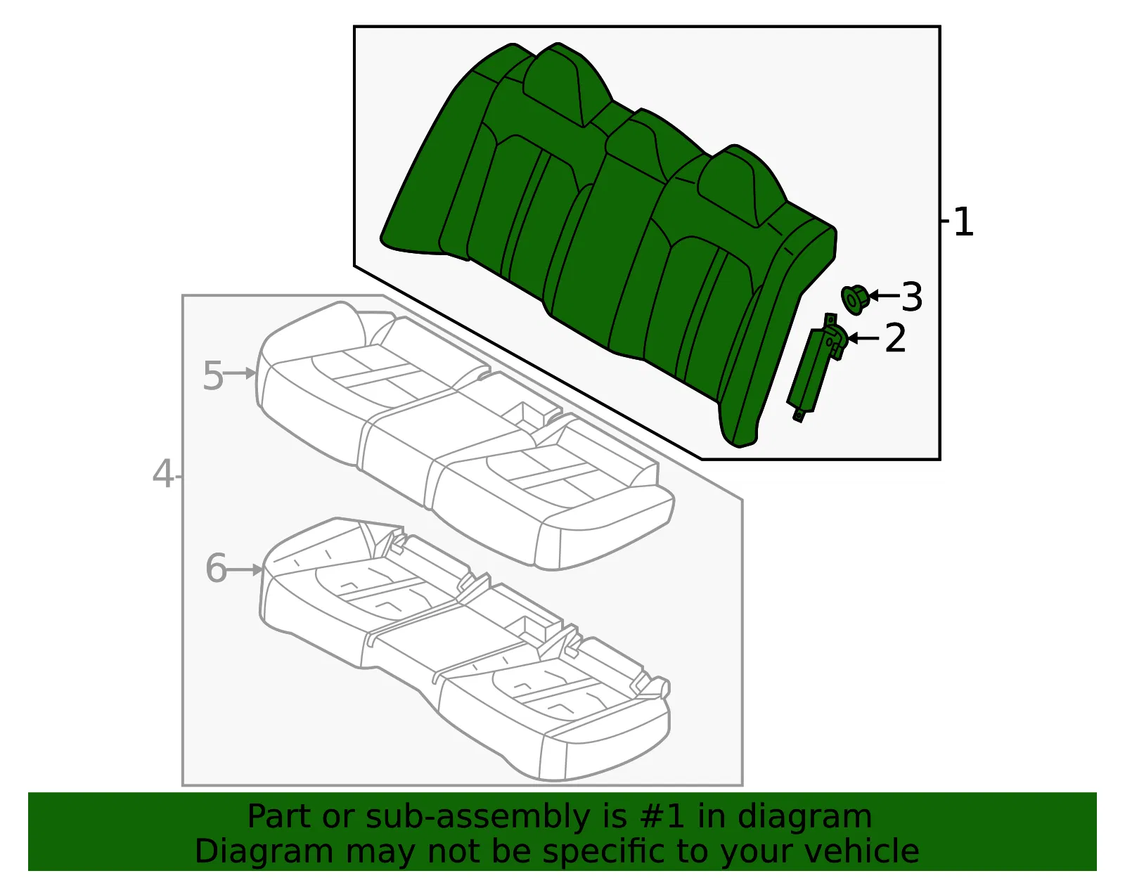 Seat Back Assembly - Kia (89300-L3010HS1) - view 2