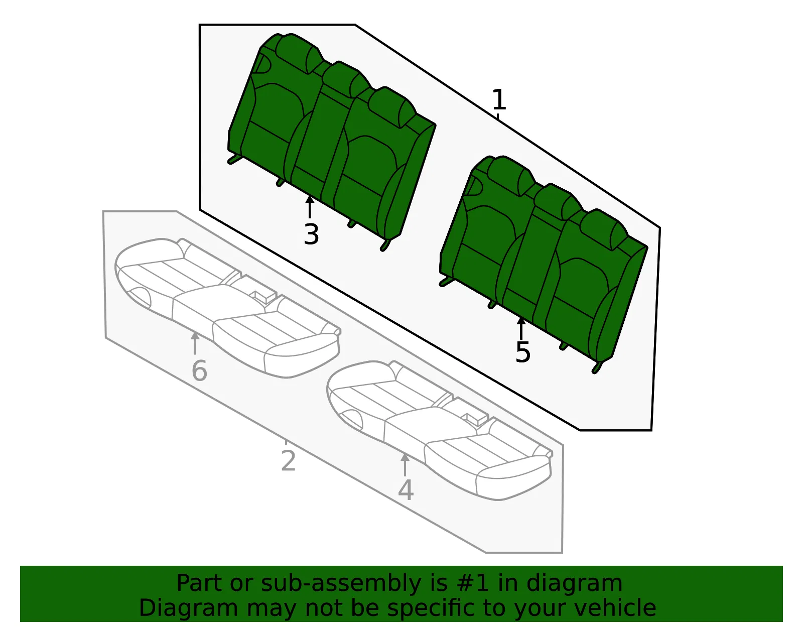 Seat Back Assembly - Kia (89300-M7001B41) - view 2