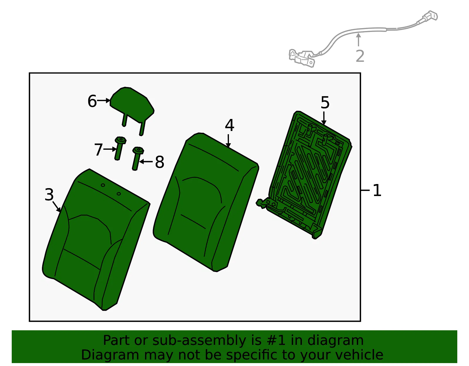 Seat Back Assembly - Kia (89300-M7330B4S) - view 2