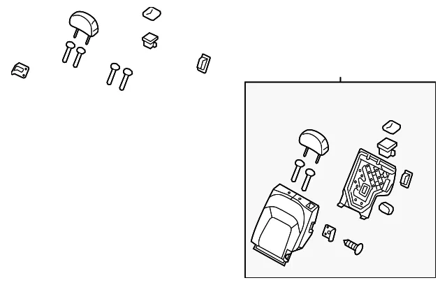 Seat Back Assembly - Driver's Side (LH) - Kia (89301-3W050ATL)