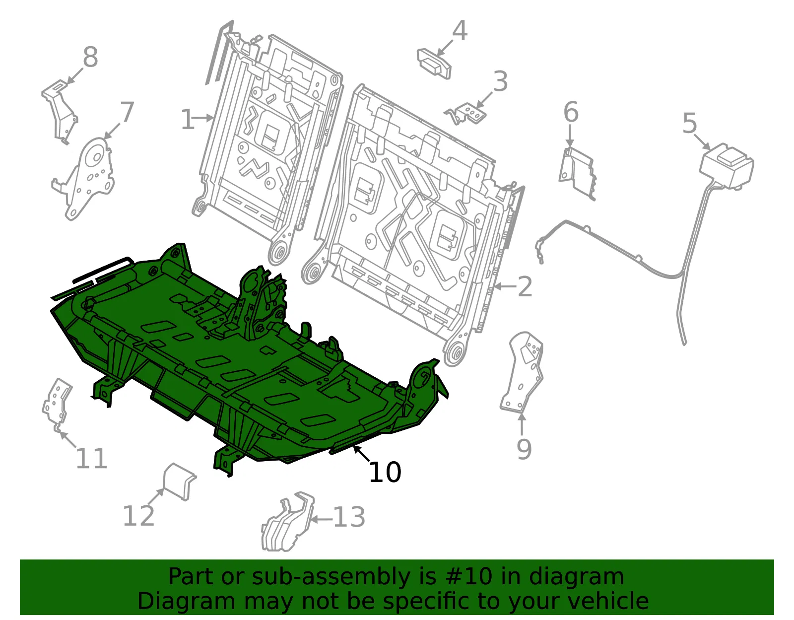 Cushion Frame - Nissan (89301-6TA0A) - view 2