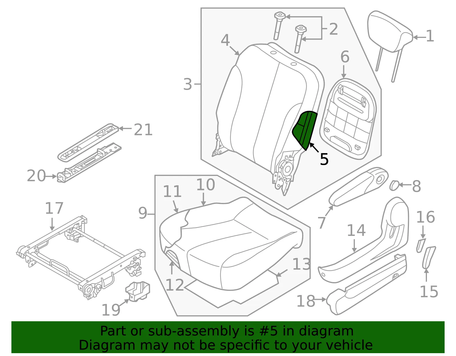 Seat Back Frame - Passenger Side (RH) - Kia (89309-4D110CS) - view 2