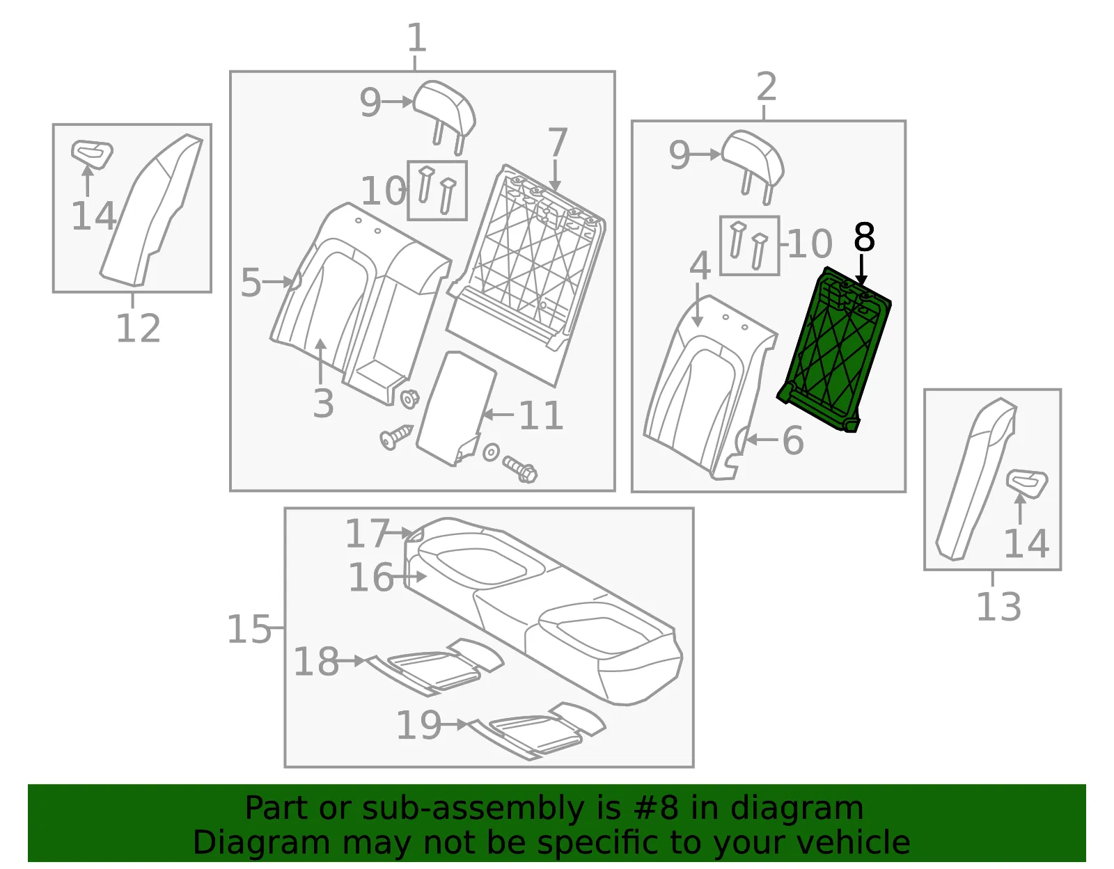 Seat Back Frame - Kia (89310-2T511) - view 2