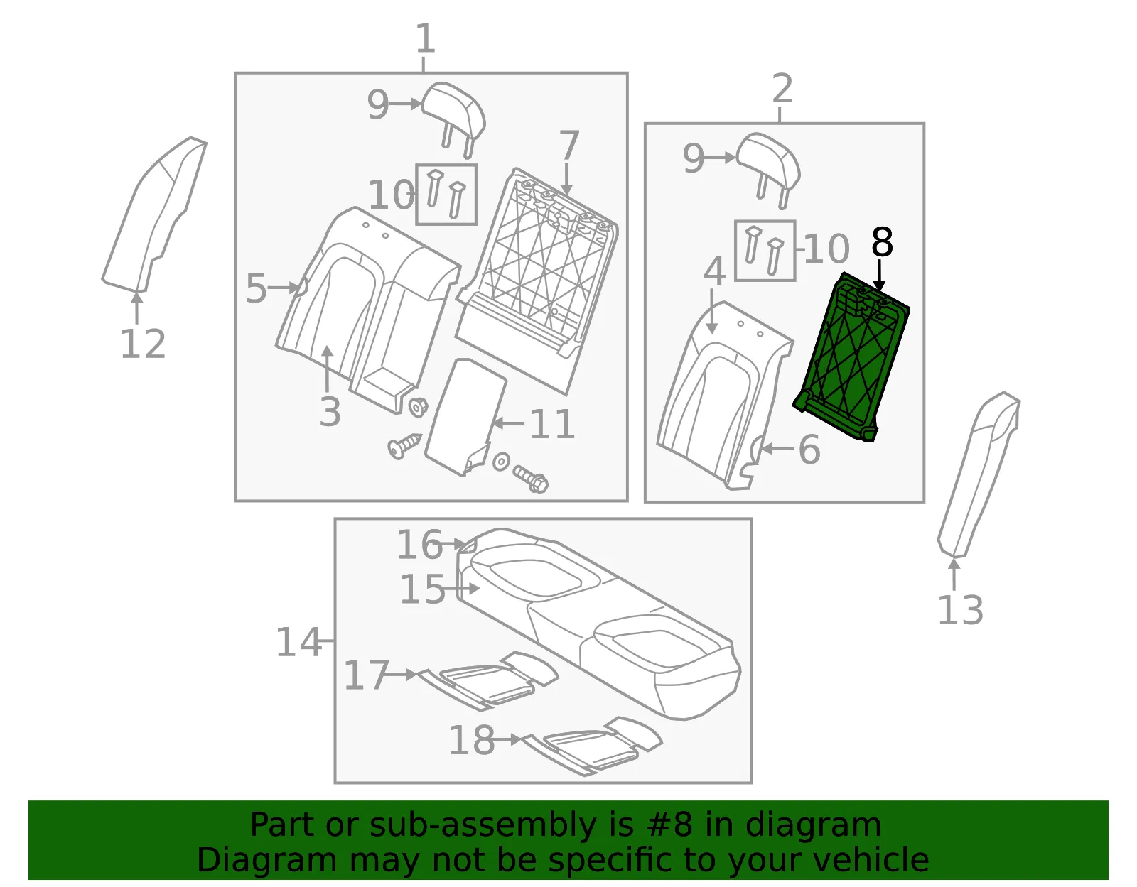Seat Back Frame - Kia (89310-4C010) - view 2