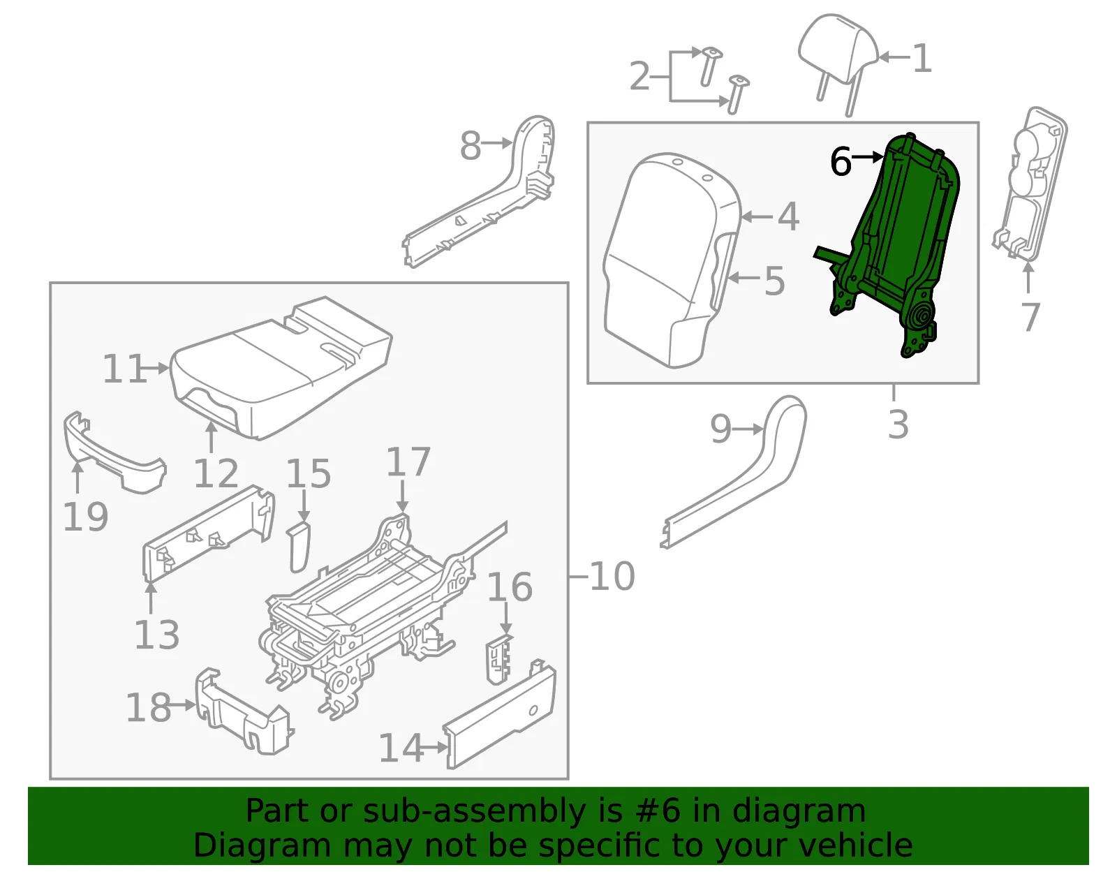 Seat Back Frame - Kia (89310-A9030) - view 2