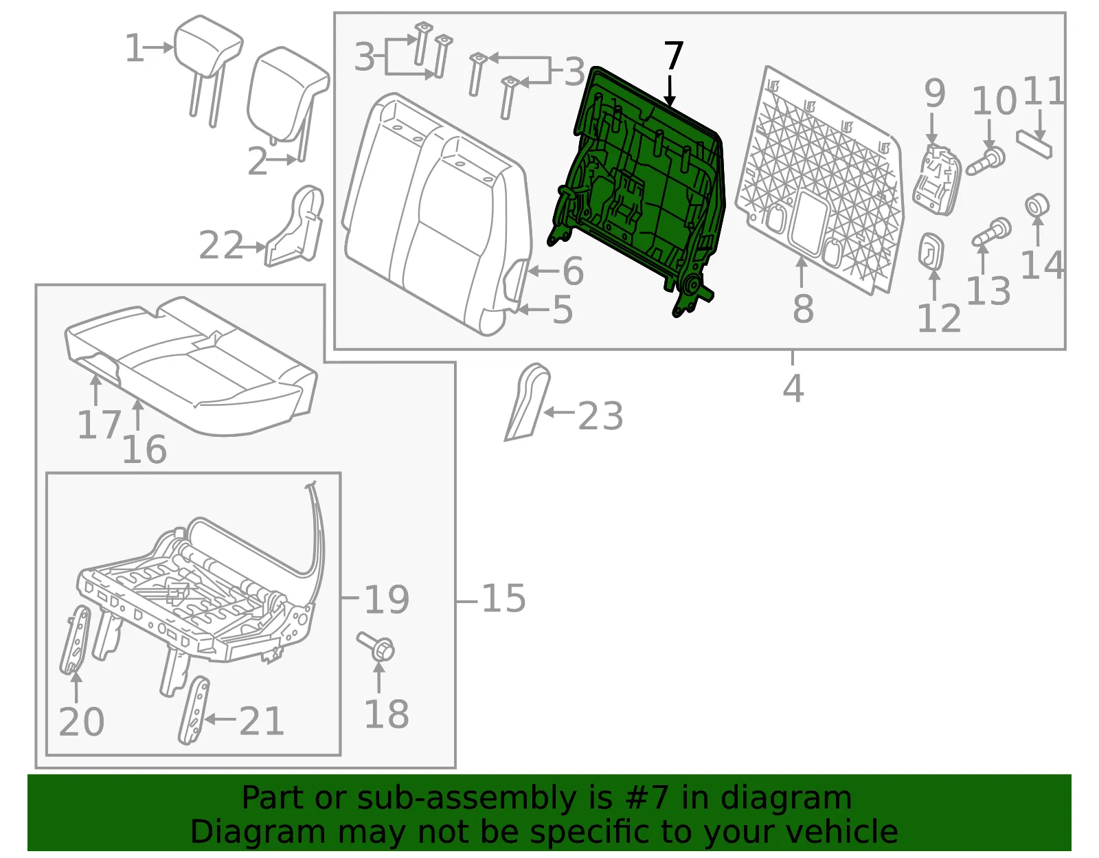 Seat Back Frame - Kia (89310-A9060DL1) - view 2