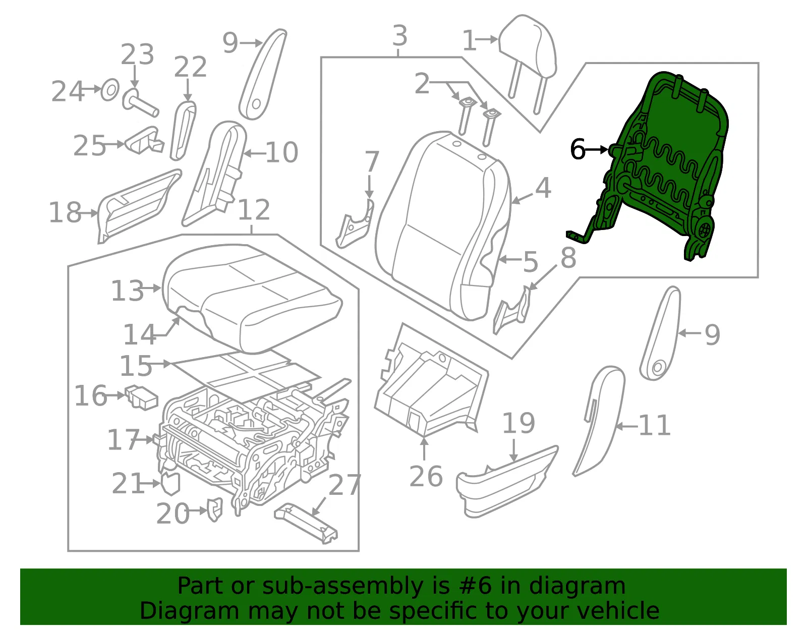 Seat Back Frame - Kia (89310-A9200) - view 2