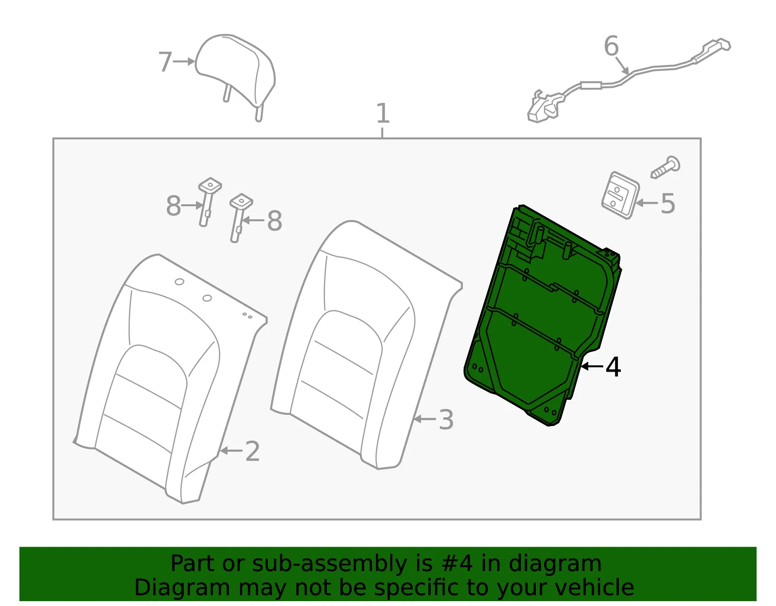 Seat Back Frame - Kia (89310-B0100) - view 2