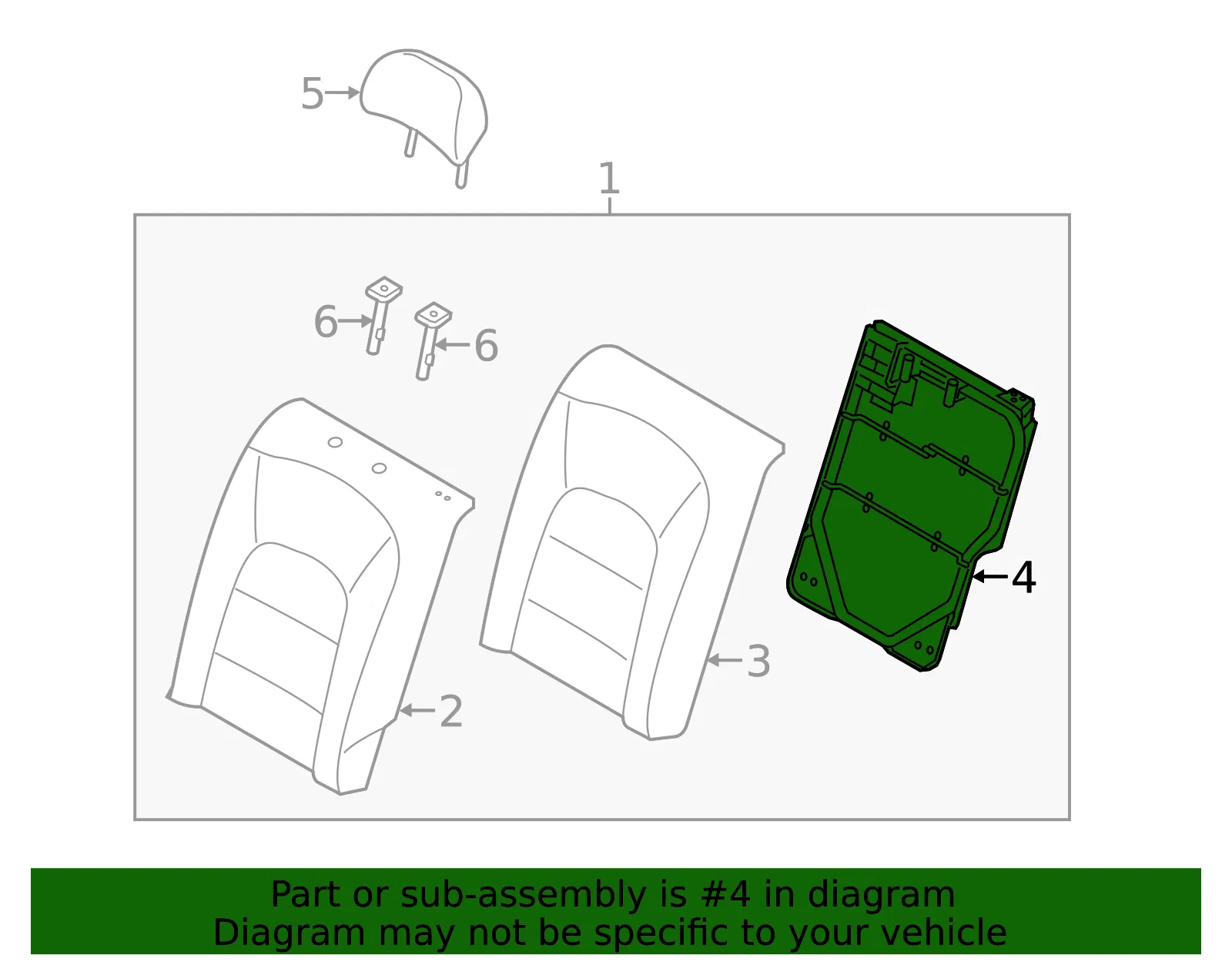 Seat Back Frame - Kia (89310-B0600) - view 2