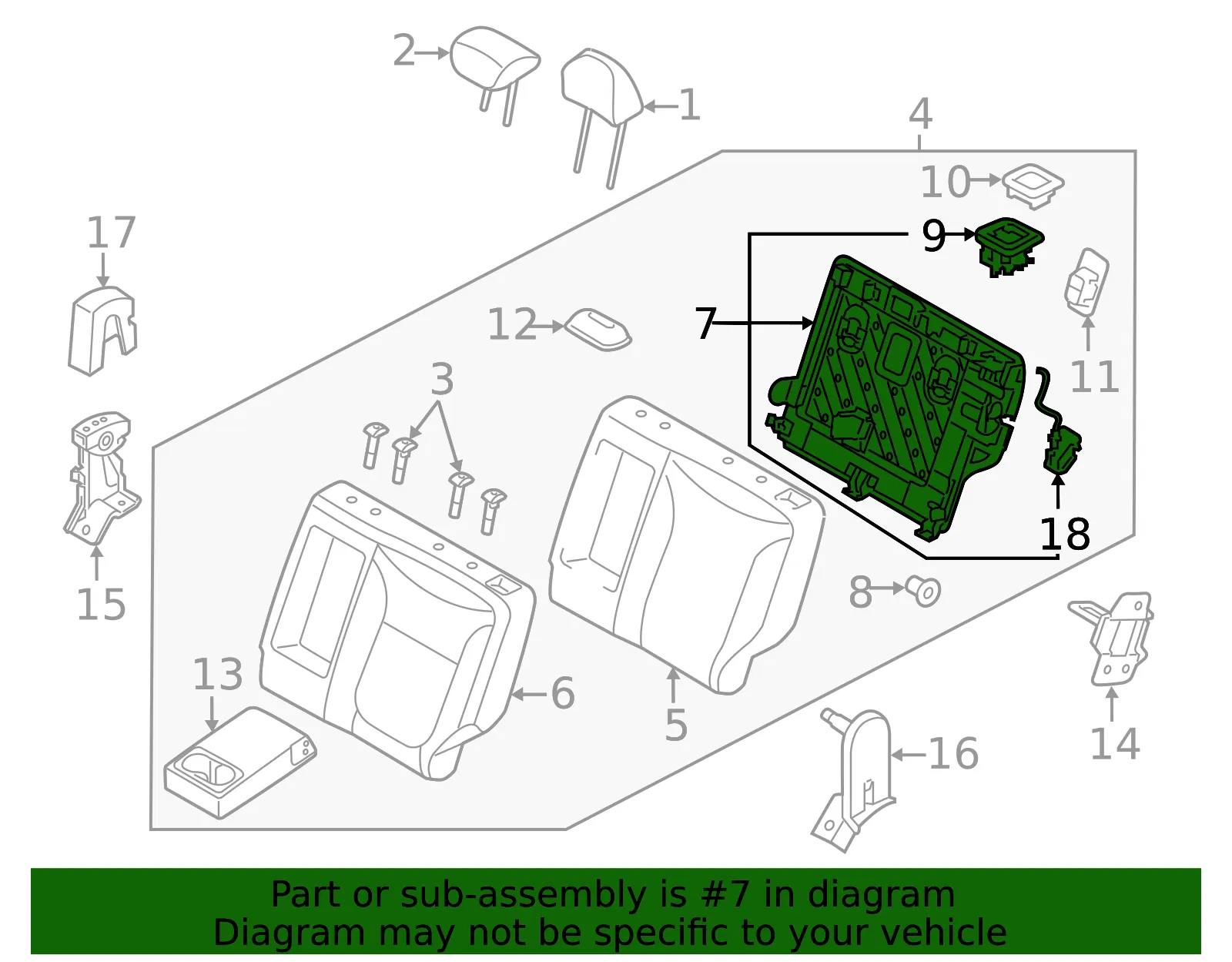 Seat Back Frame - Kia (89310-B2700EQ) - view 2