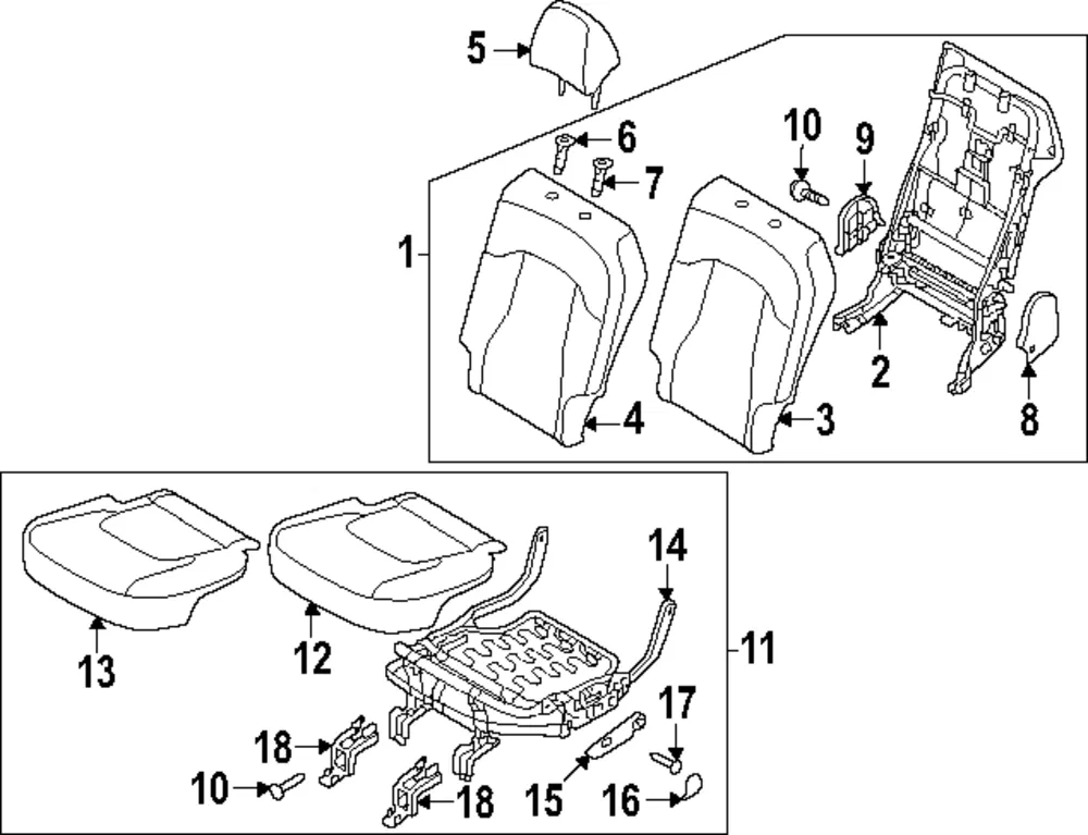 Seat Back Frame - Kia (89310-DW030)
