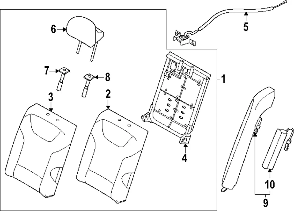 Seat Back Frame - Kia (89310-GG100)