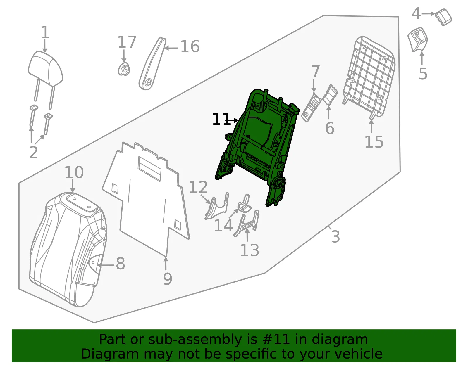 Seat Back Frame - Kia (89310-R0010) - view 2