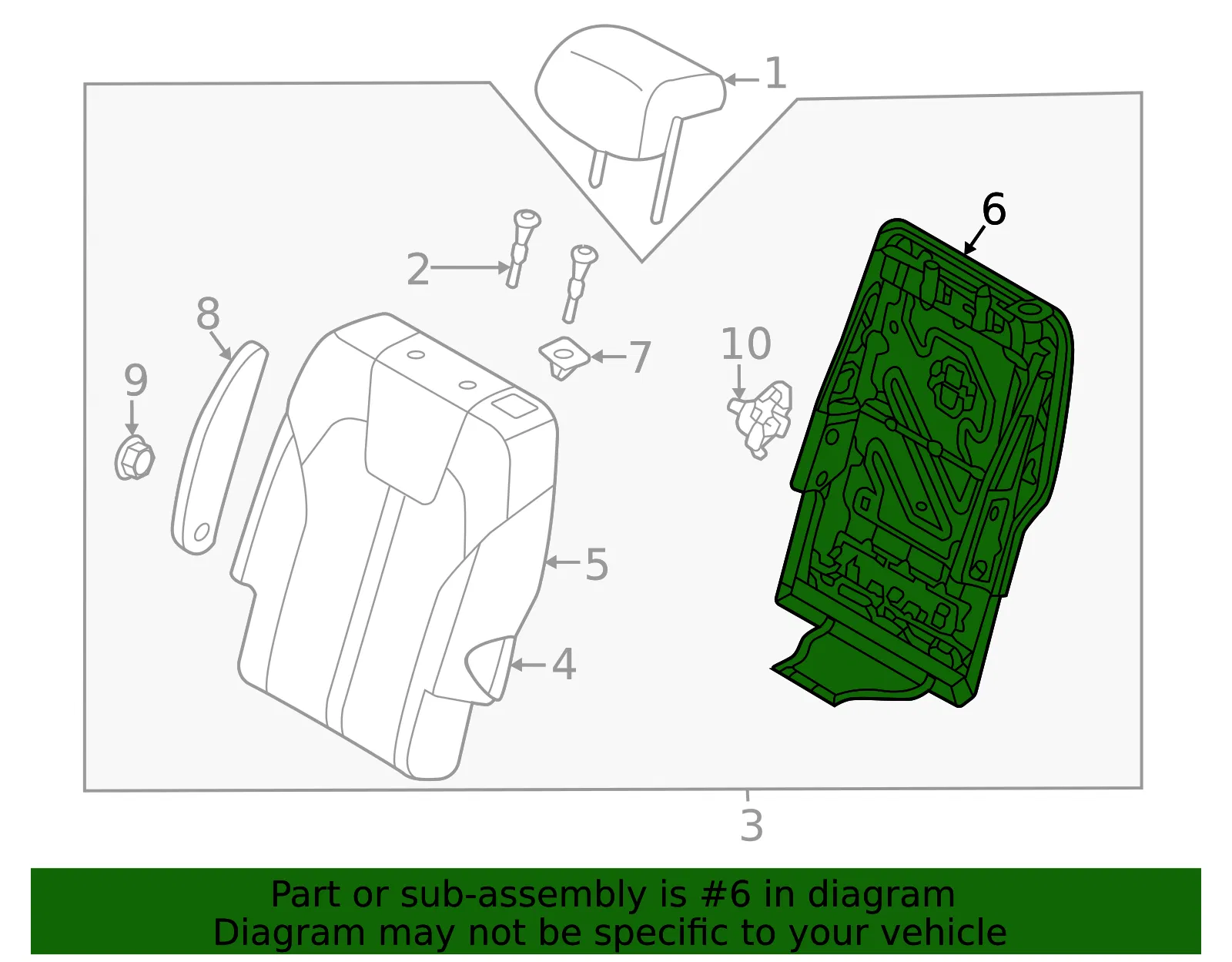 Seat Back Frame - Kia (89310-R5101WK) - view 2