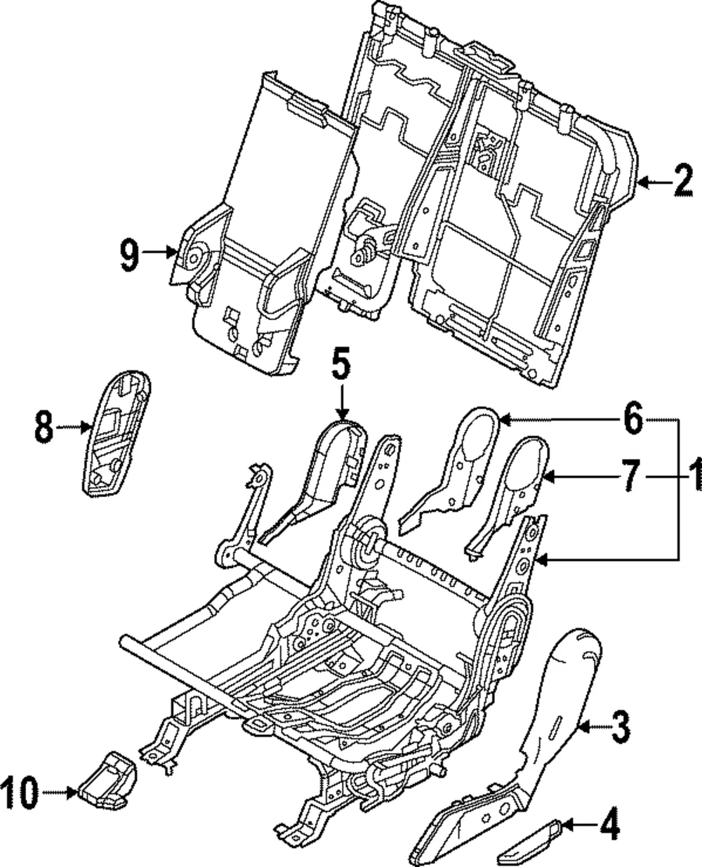 Seat Back Frame - Kia (89310-XG000)
