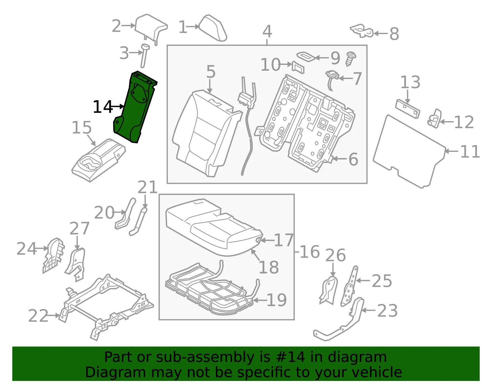 Armrest Base - Driver's Side (LH) - Kia (89323-1U110VA) - view 2