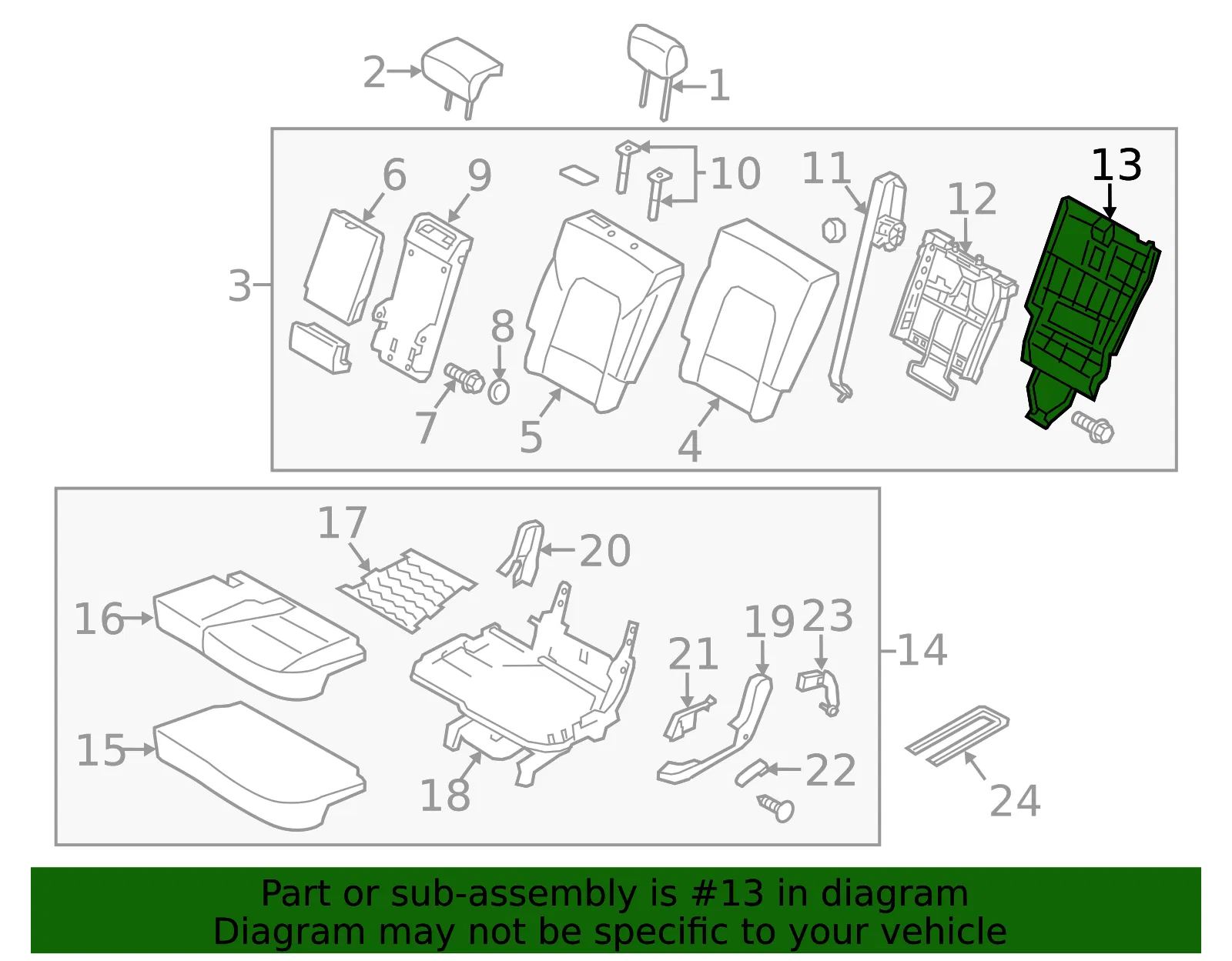 Seat Back Panel - Kia (89340-4Z000RYN) - view 2