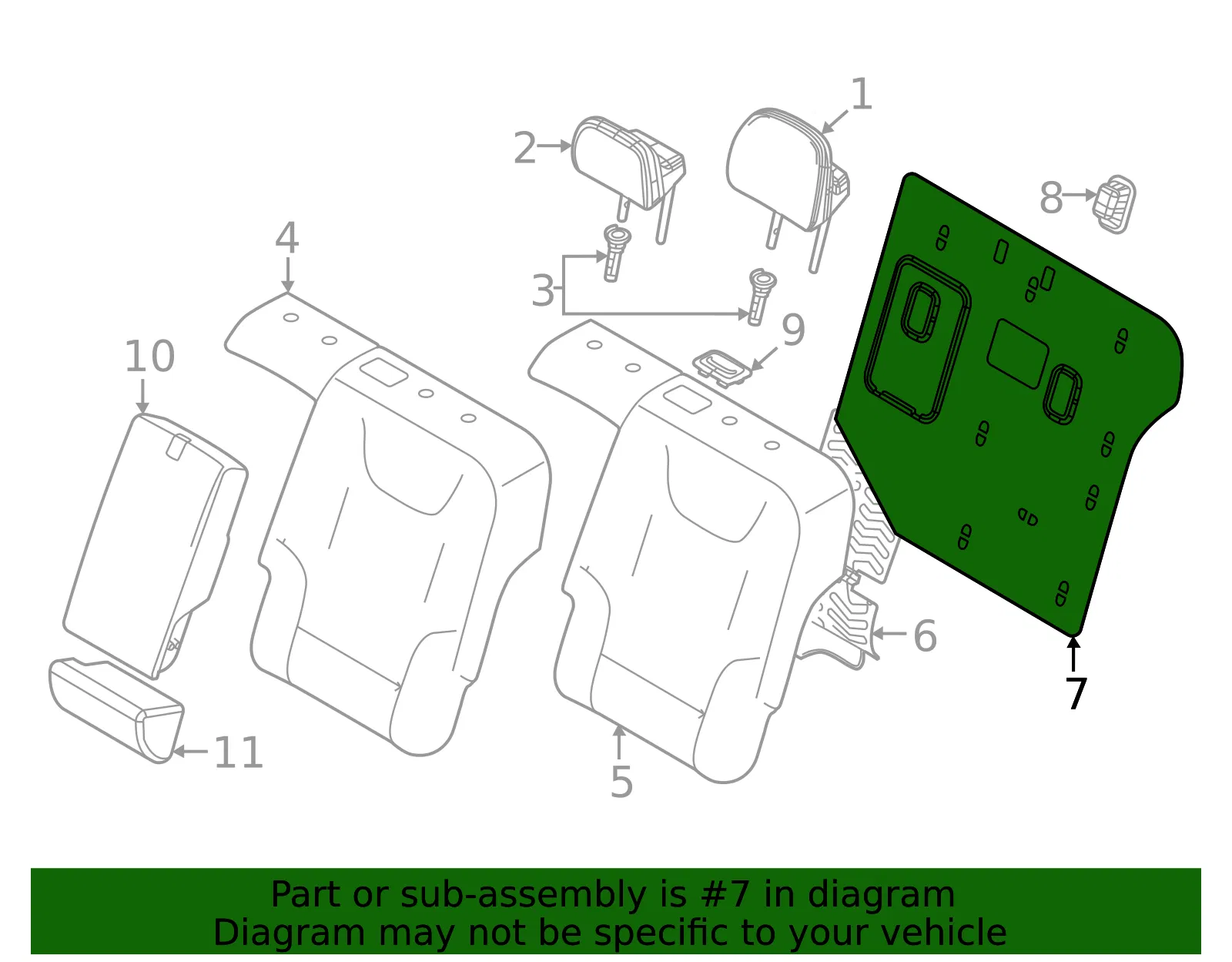 Seat Back Panel - Kia (89344-CV020WK) - view 2