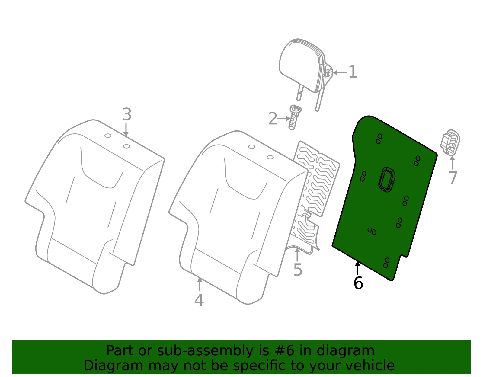 Seat Back Panel - Kia (89344-CV040CVH) - view 2