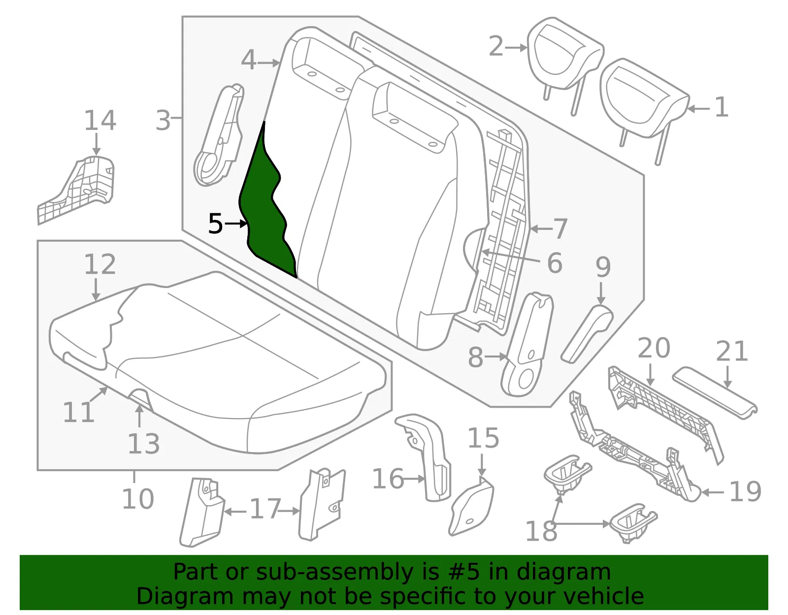 Seat Back Pad - Kia (89350-4D390) - view 2