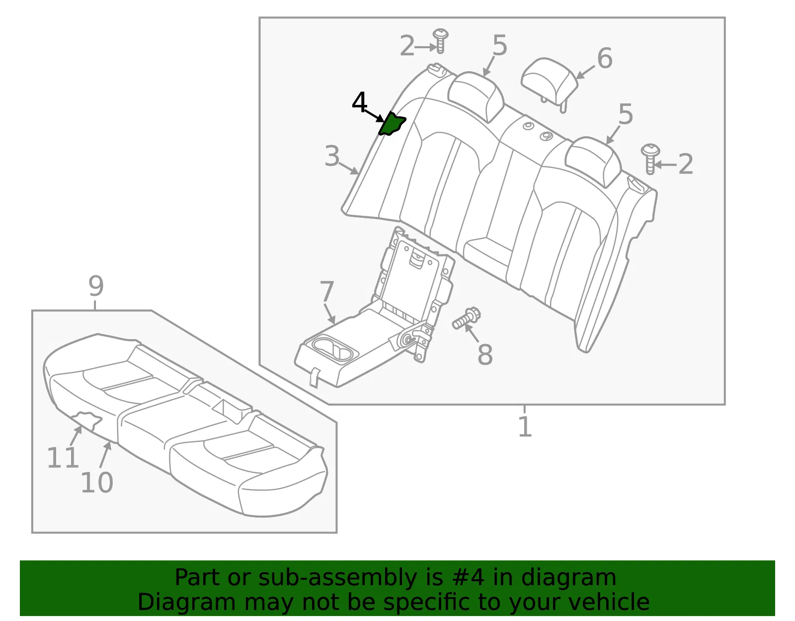 Seat Back Pad - Kia (89350-A8500) - view 2