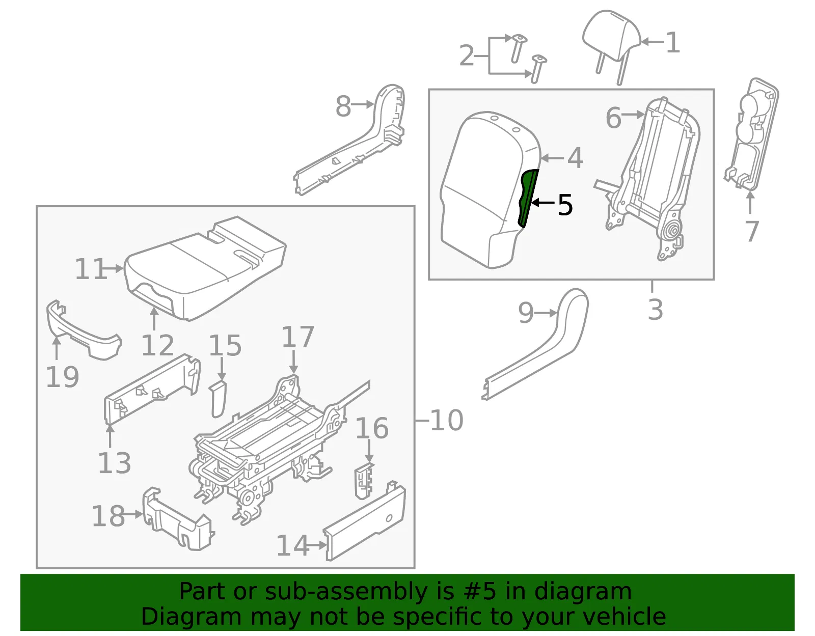 Seat Back Pad - Kia (89350-A9030) - view 2