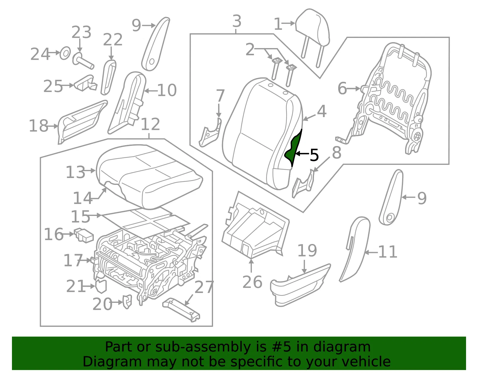 Seat Back Pad - Kia (89350-A9200) - view 2