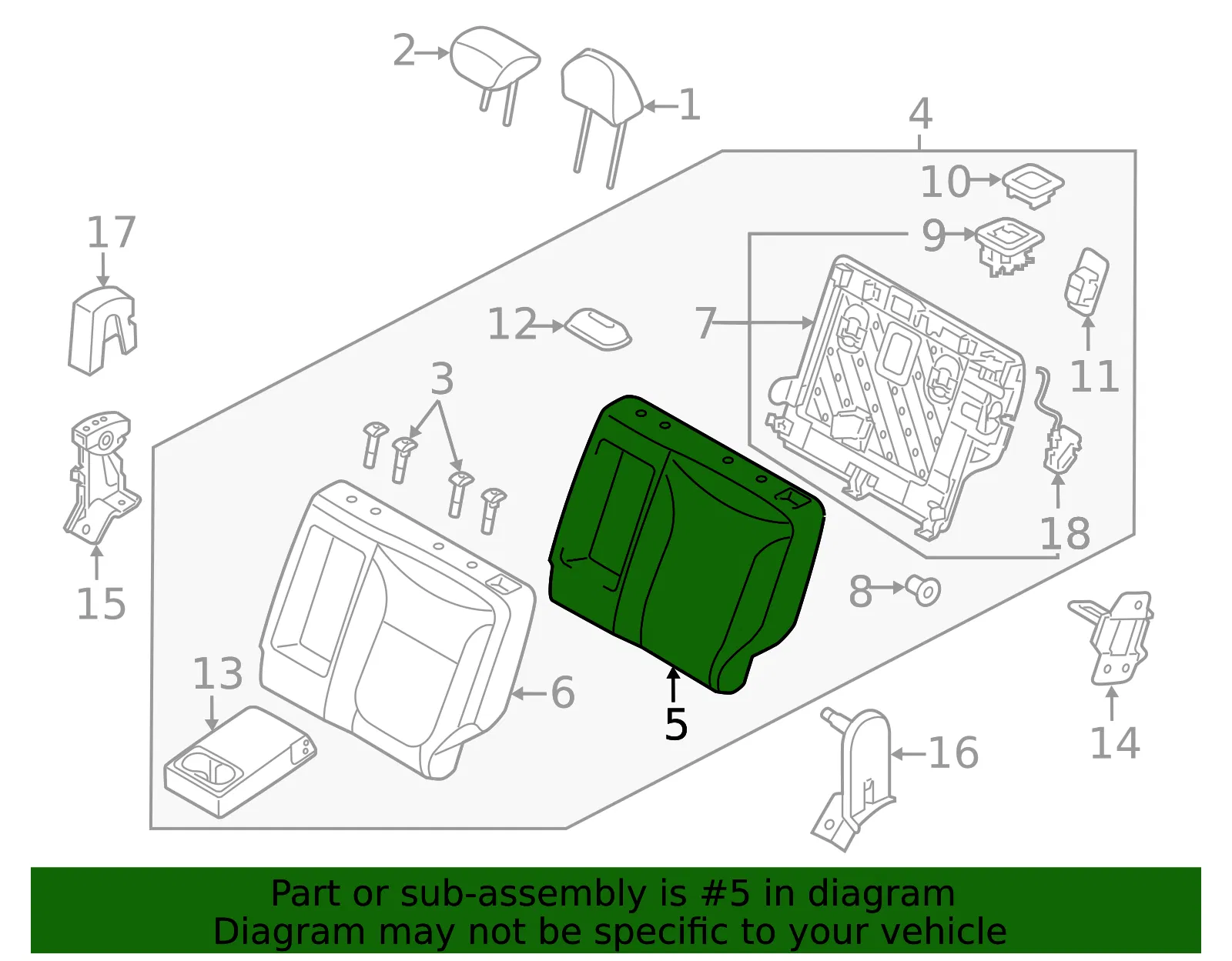 Seat Back Pad - Kia (89350-B2030) - view 2