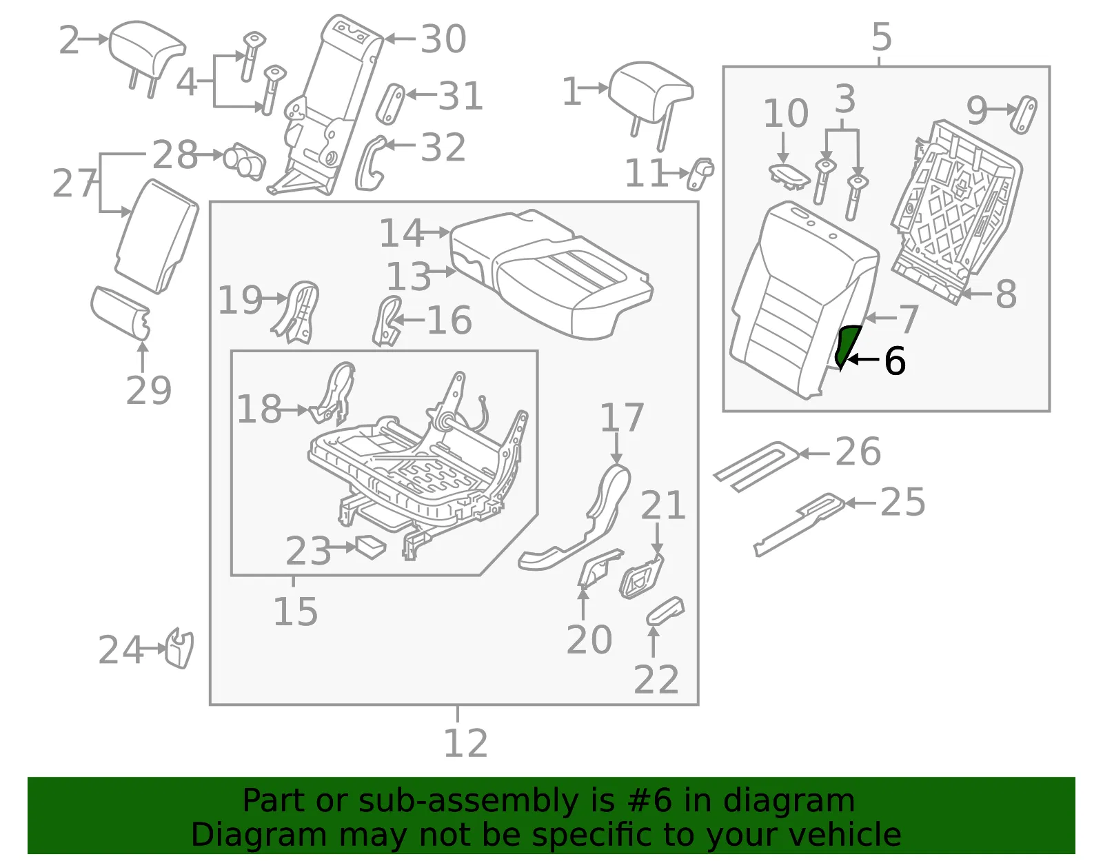 Seat Back Pad - Kia (89350-C6000) - view 2
