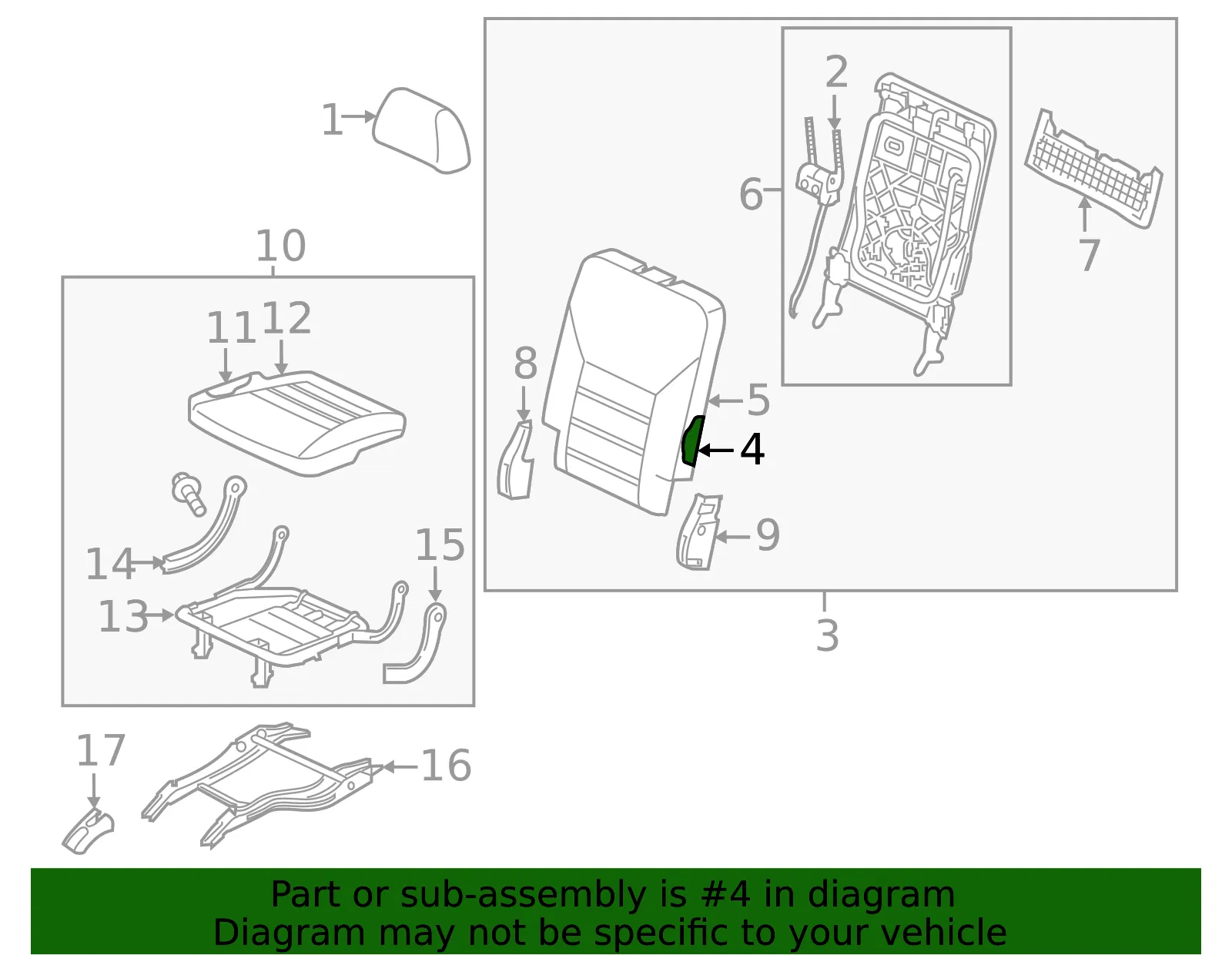 Seat Back Pad - Kia (89350-C6500) - view 2