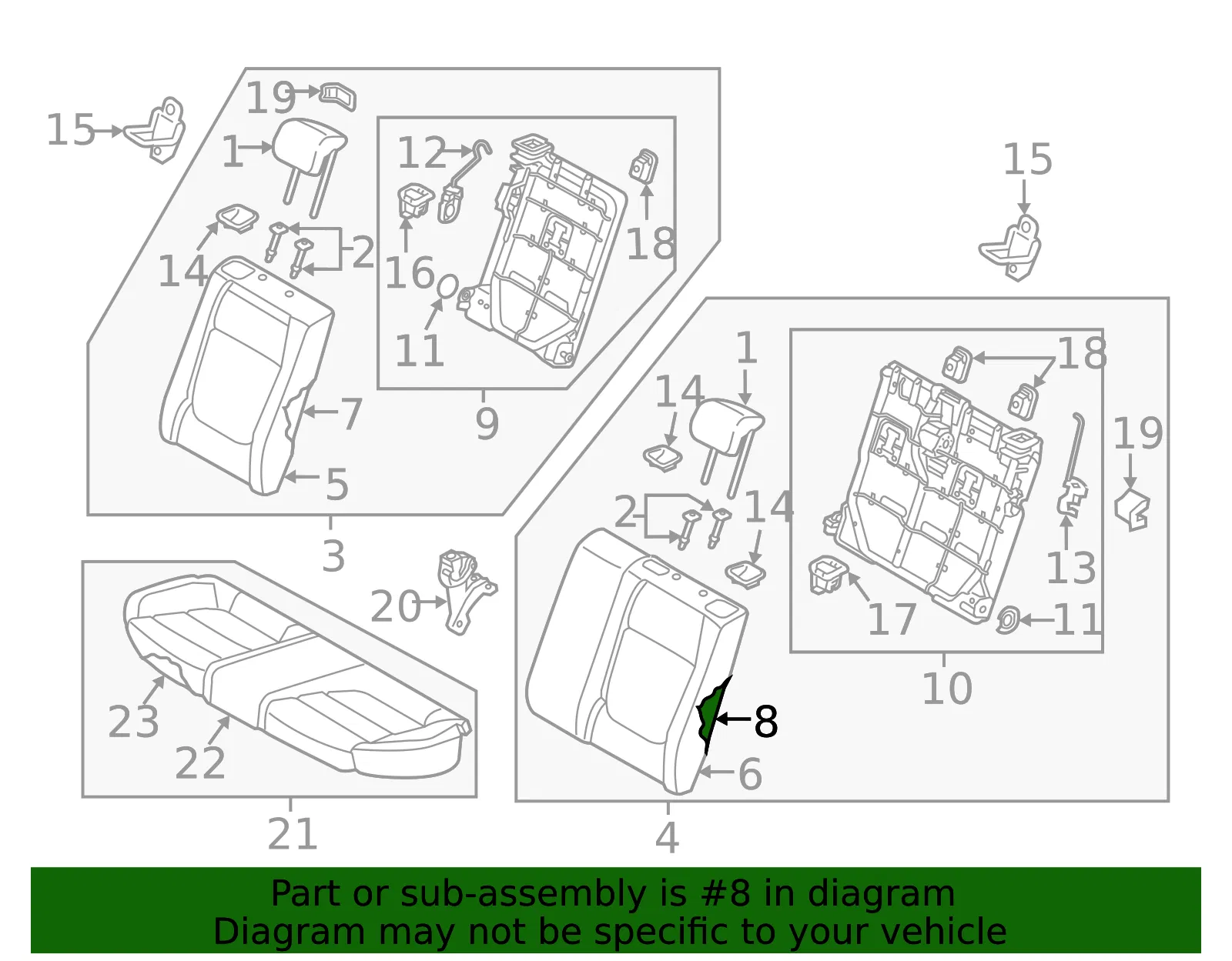 Seat Back Pad - Kia (89350-H9800) - view 2