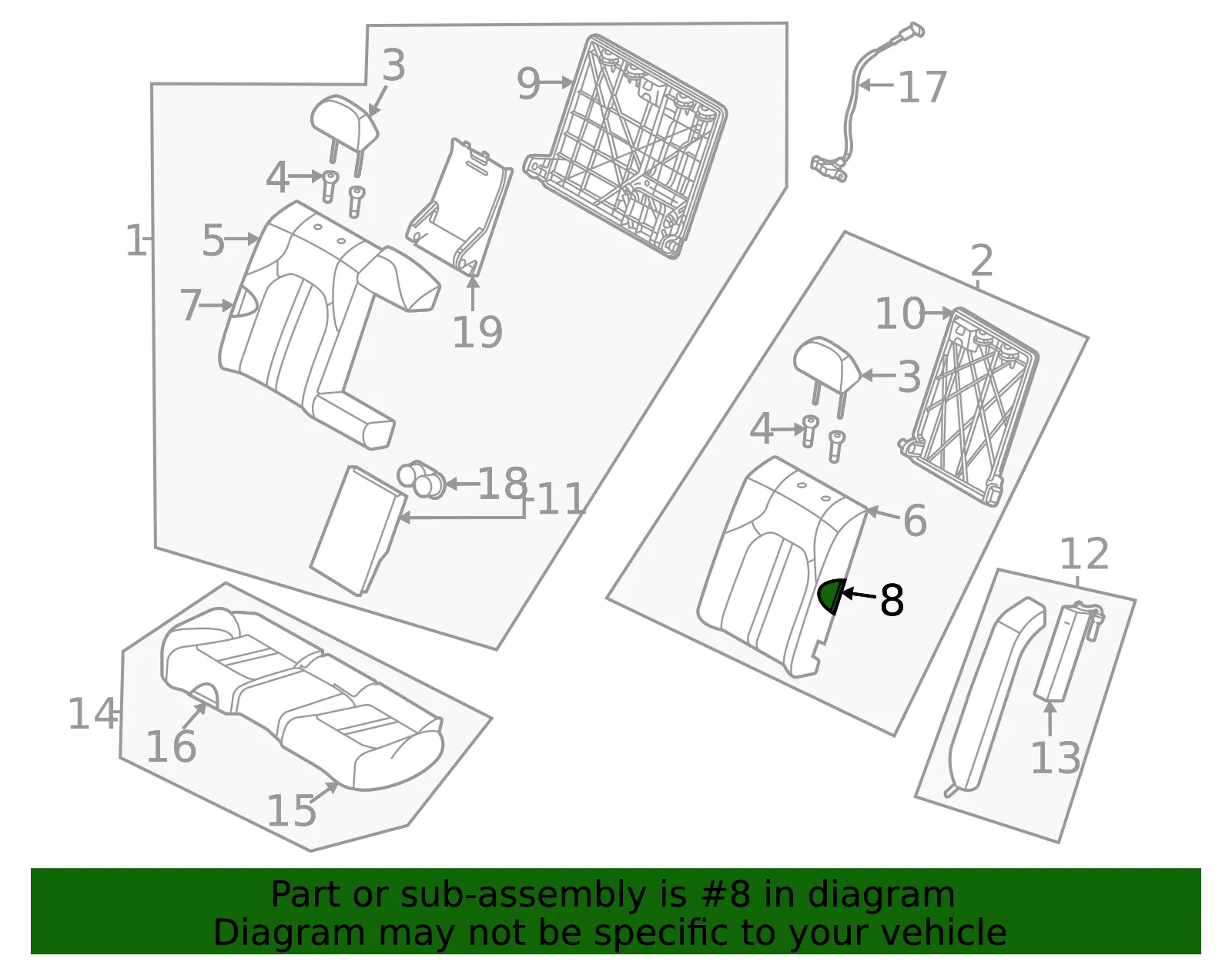 Seat Back Pad - Kia (89350-L2TK0) - view 2