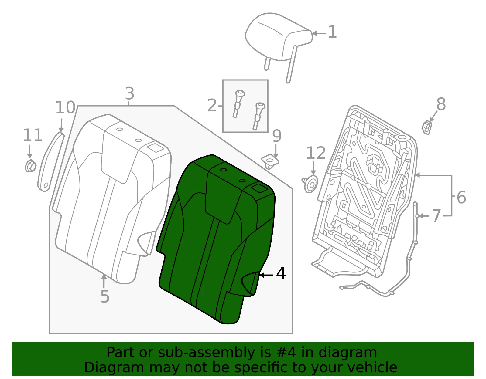 Seat Back Pad - Kia (89350-P2500) - view 2