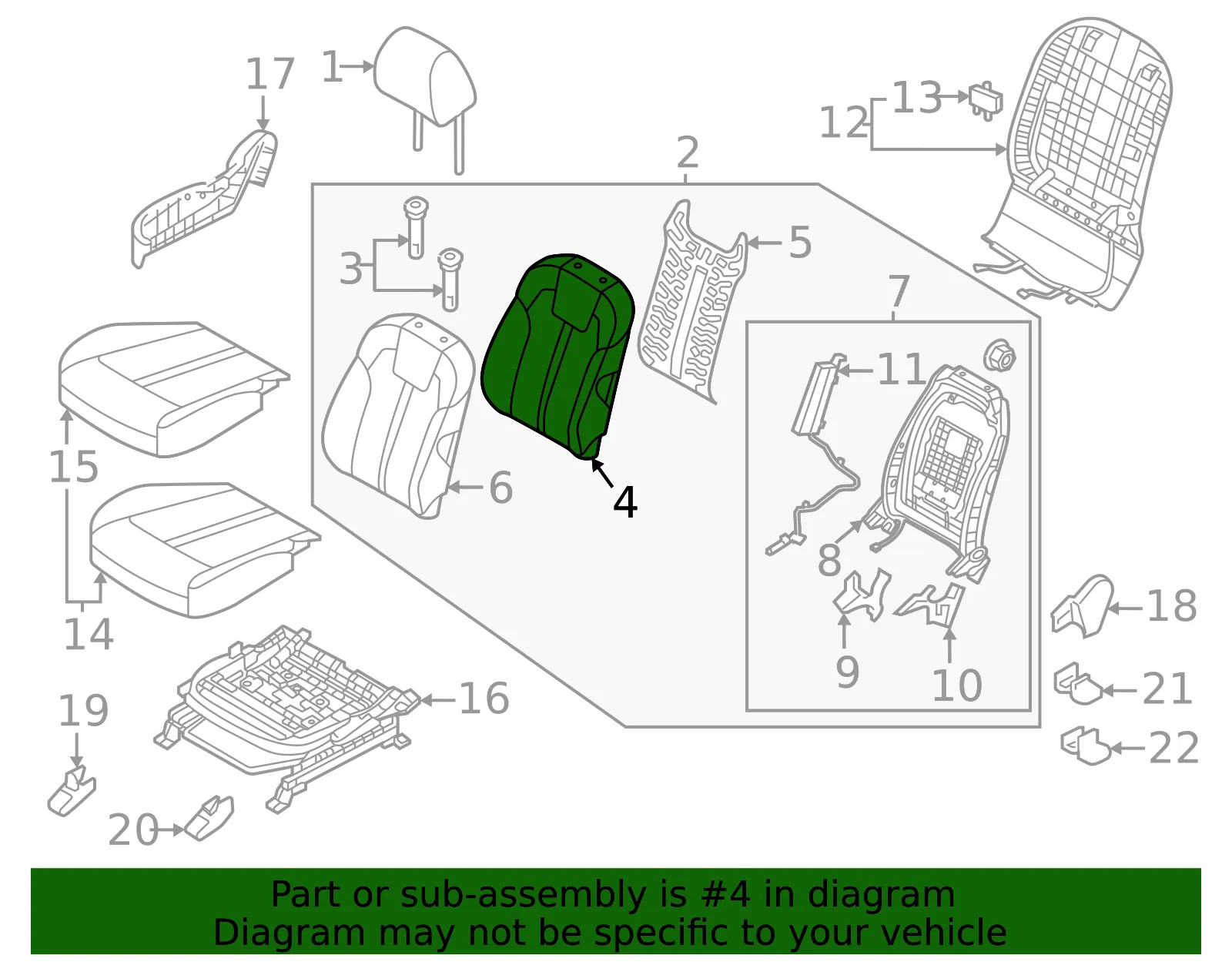 Seat Back Pad - Kia (89350-P2BA0) - view 2