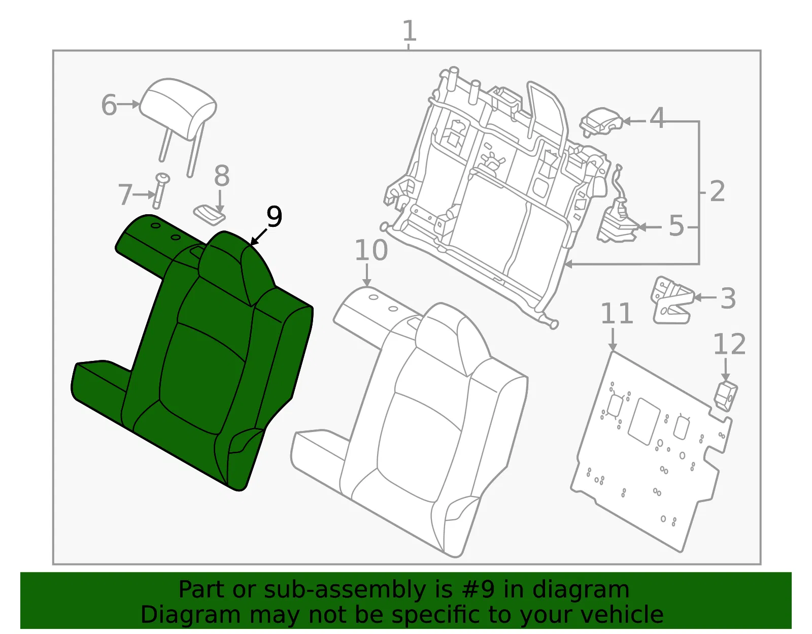 Seat Back Pad - Kia (89350-Q5000) - view 2
