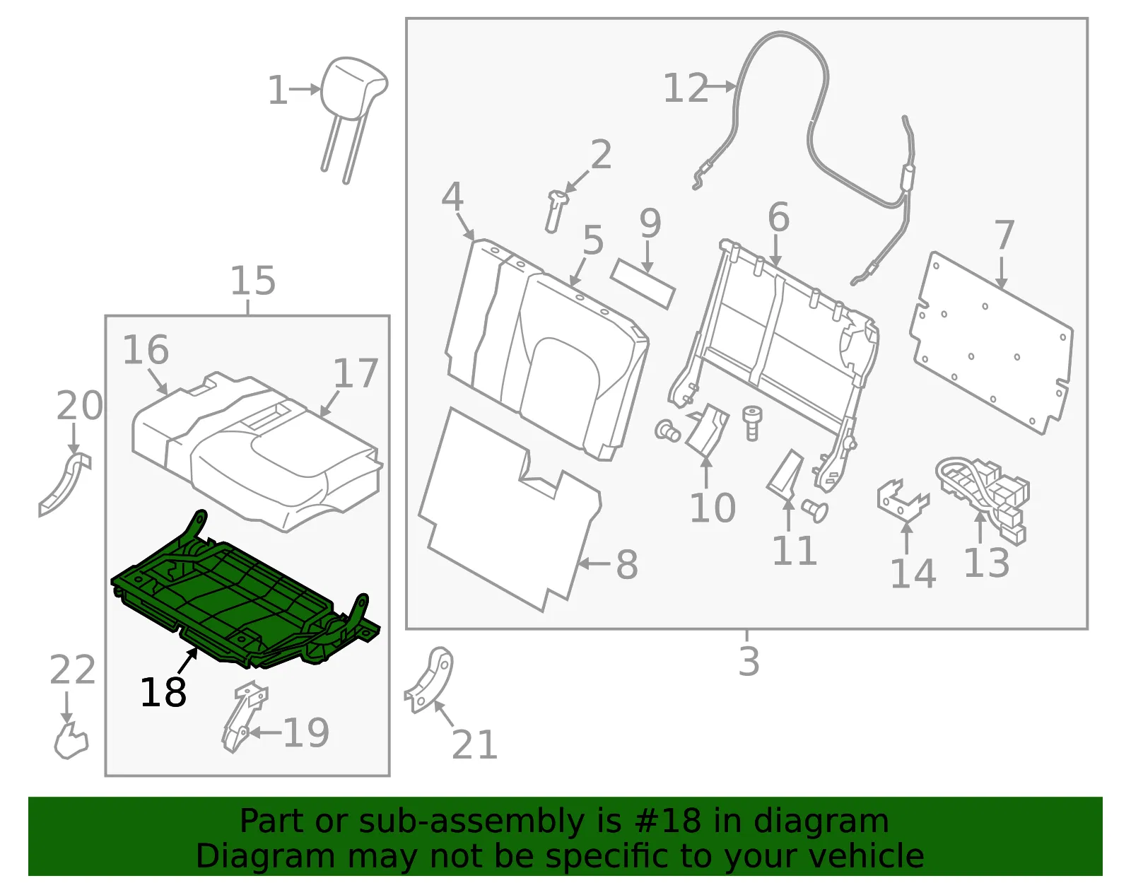 Cushion Frame - Nissan (89351-1LK5A) - view 2