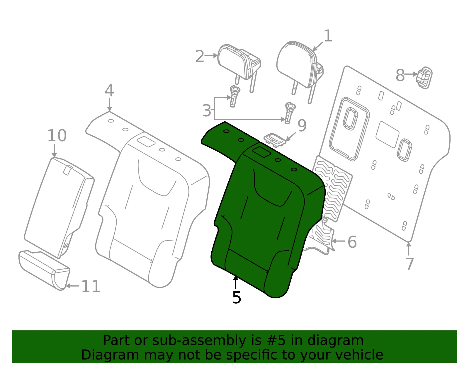 Seat Back Pad - Kia (89351-CV000) - view 2