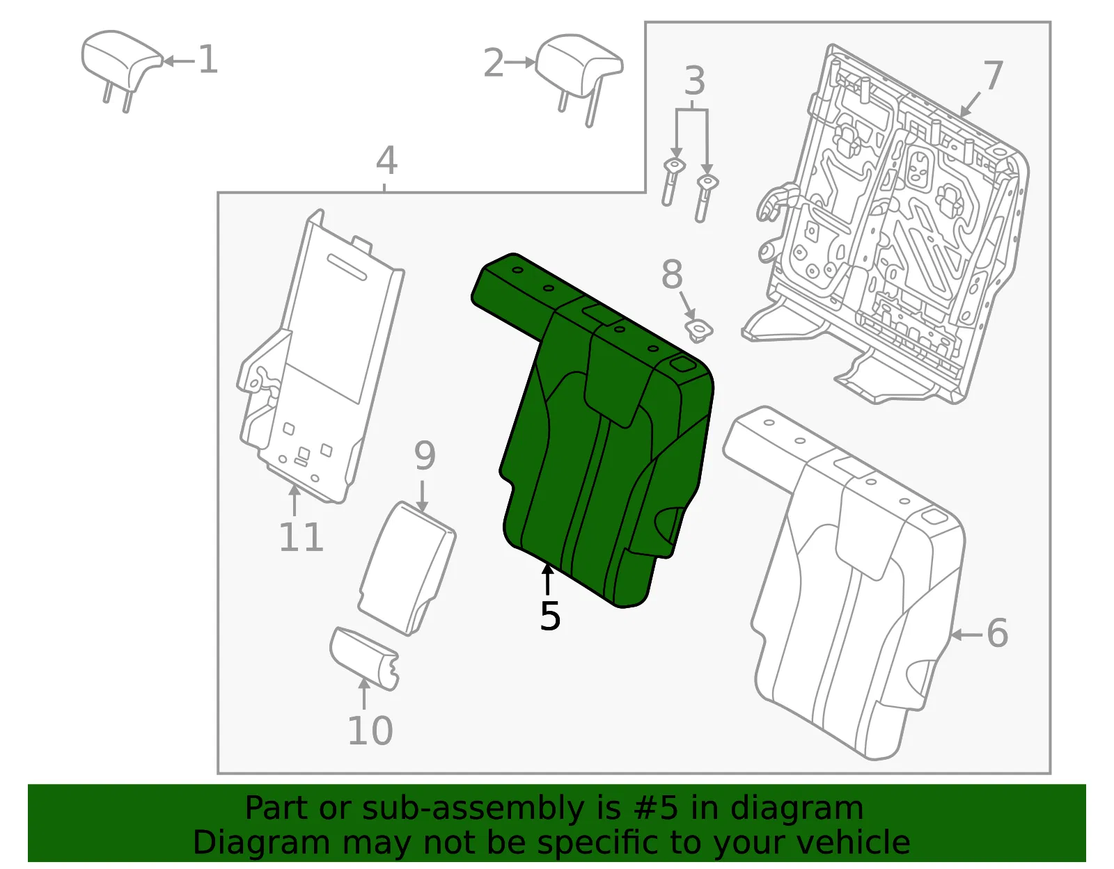 Seat Back Pad - Kia (89351-R5300) - view 2