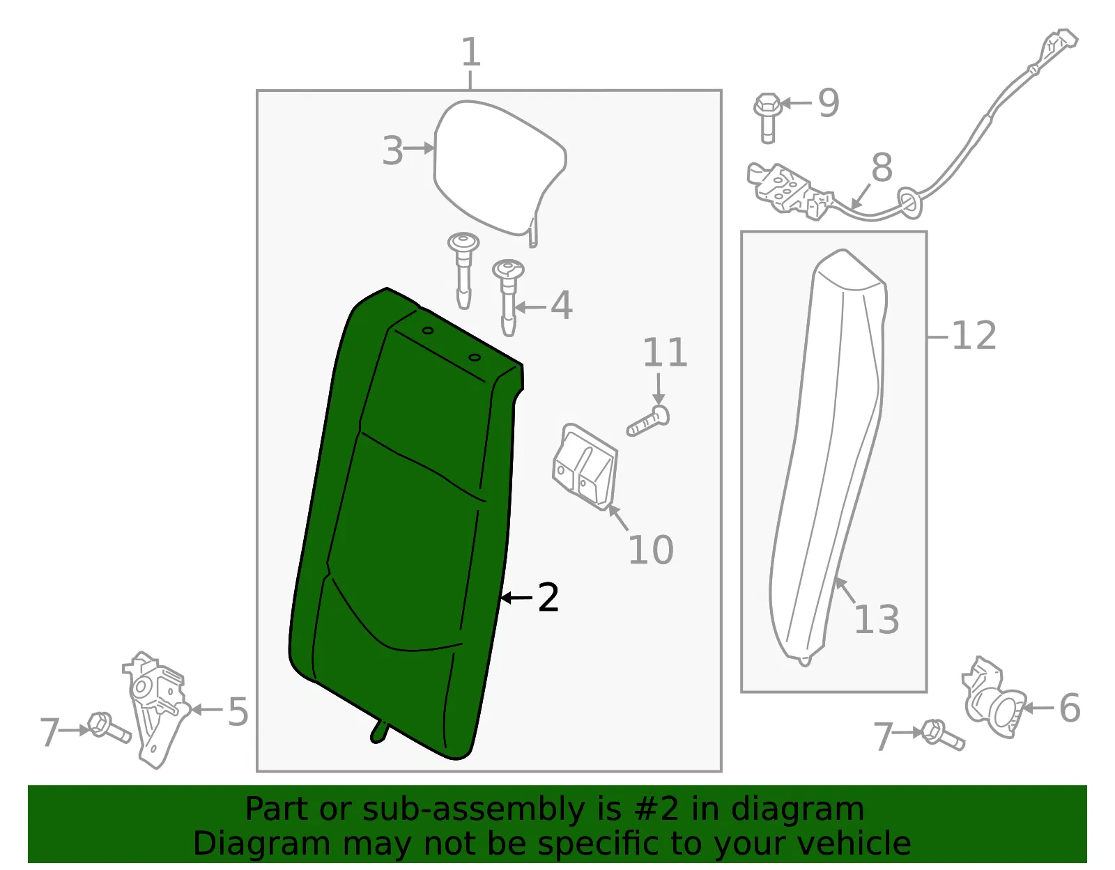 Seat Back Cover - Kia (89360-1M331AGB) - view 2