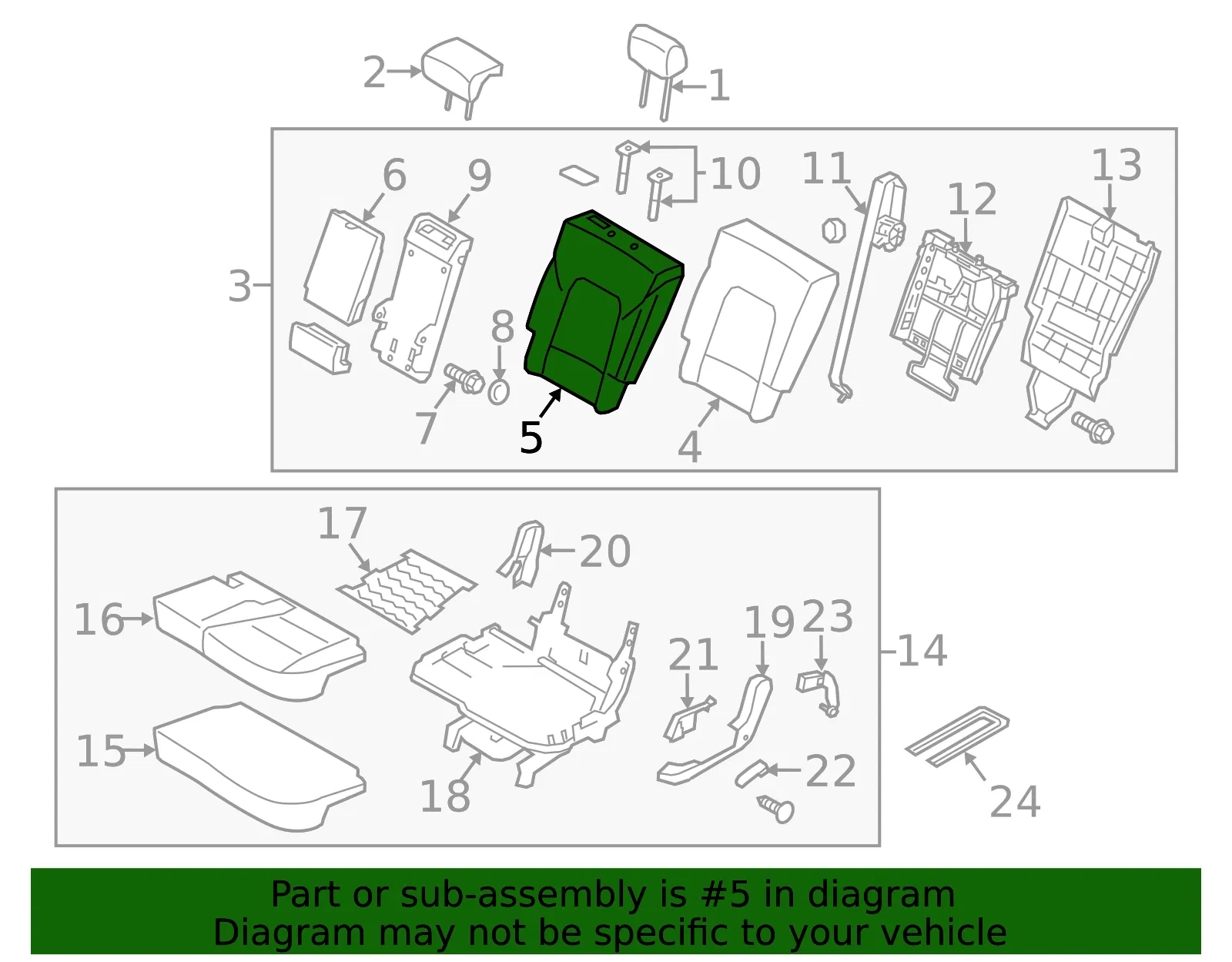 Seat Back Cover - Kia (89360-1U720CA4) - view 2