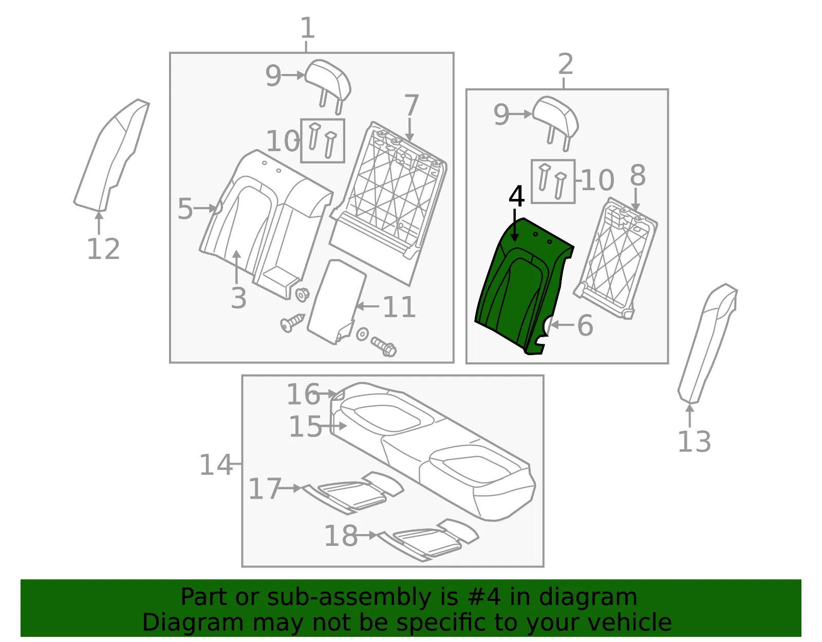 Seat Back Cover - Kia (89360-4C040MA4) - view 2