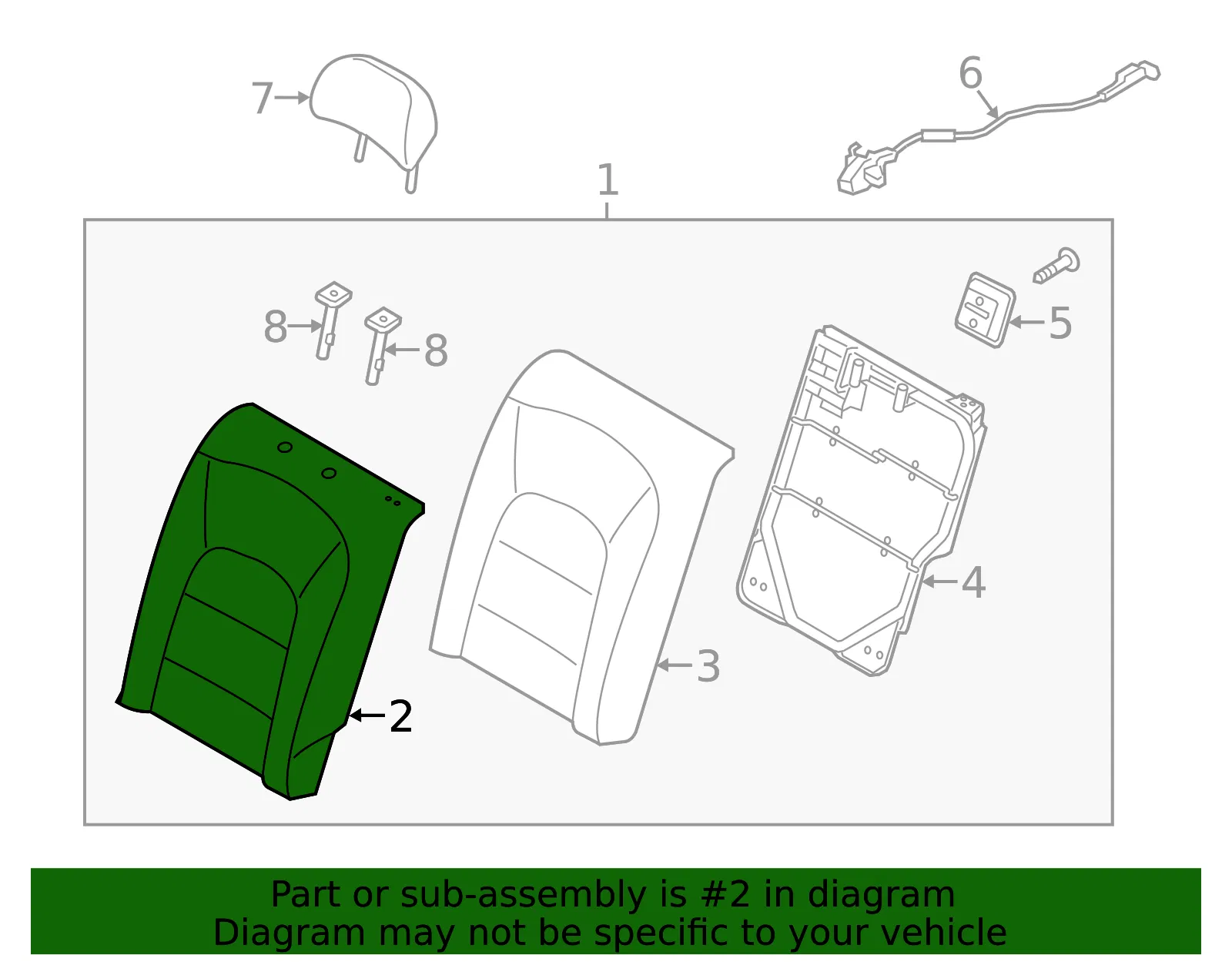 Seat Back Cover - Kia (89360-A7500K3E) - view 2