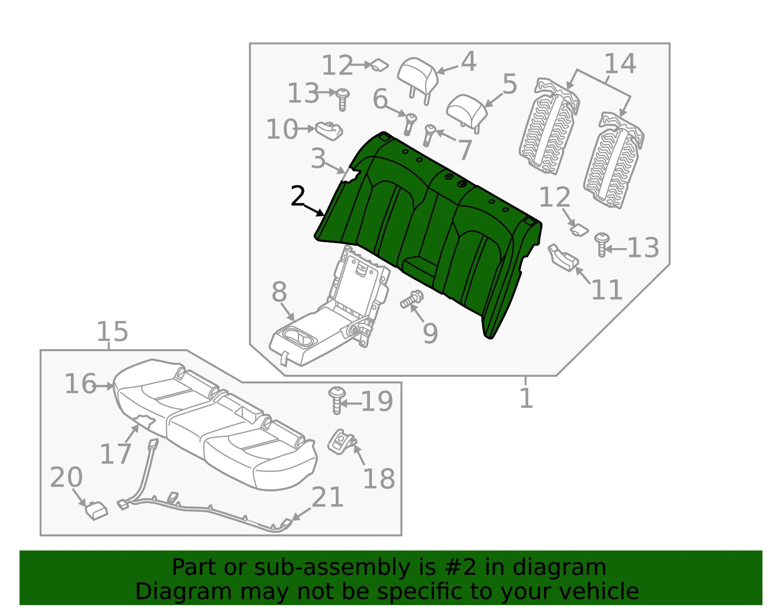 Seat Back Cover - Kia (89360-A8510HEC) - view 2
