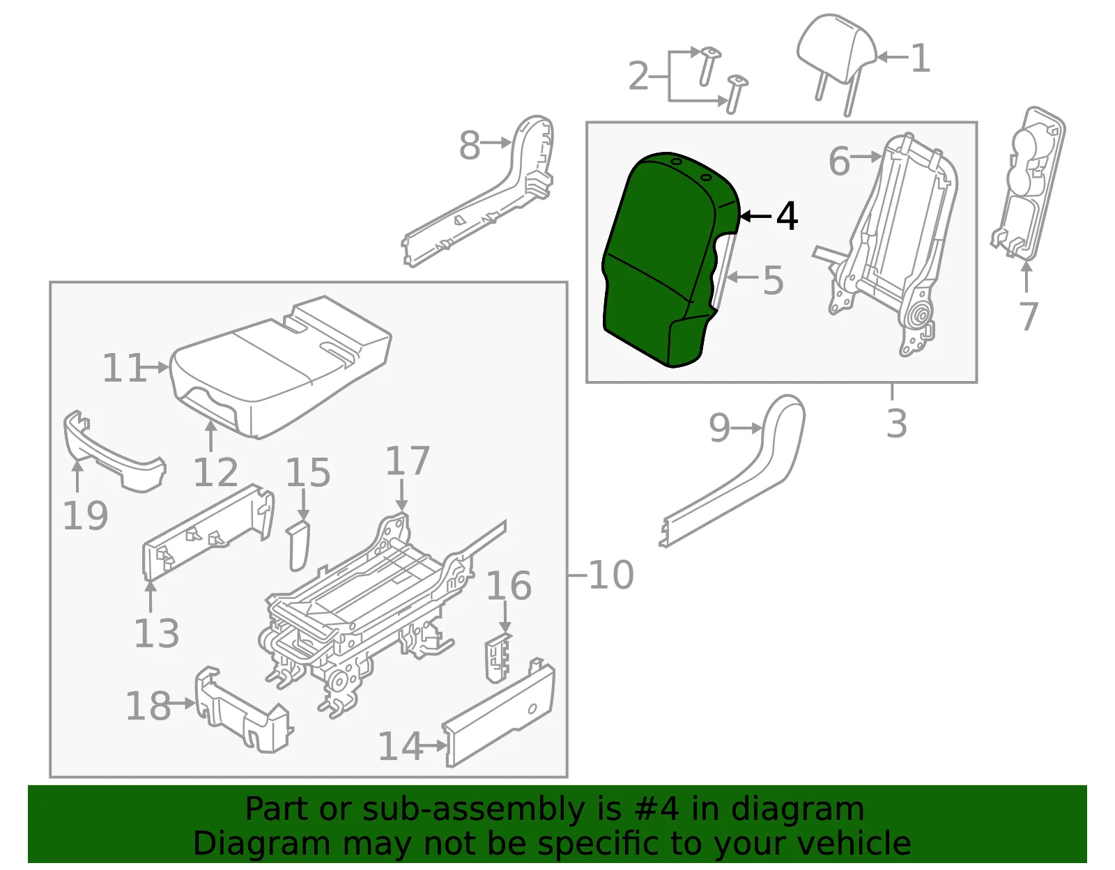 Seat Back Cover - Kia (89360-A9030DL1) - view 2