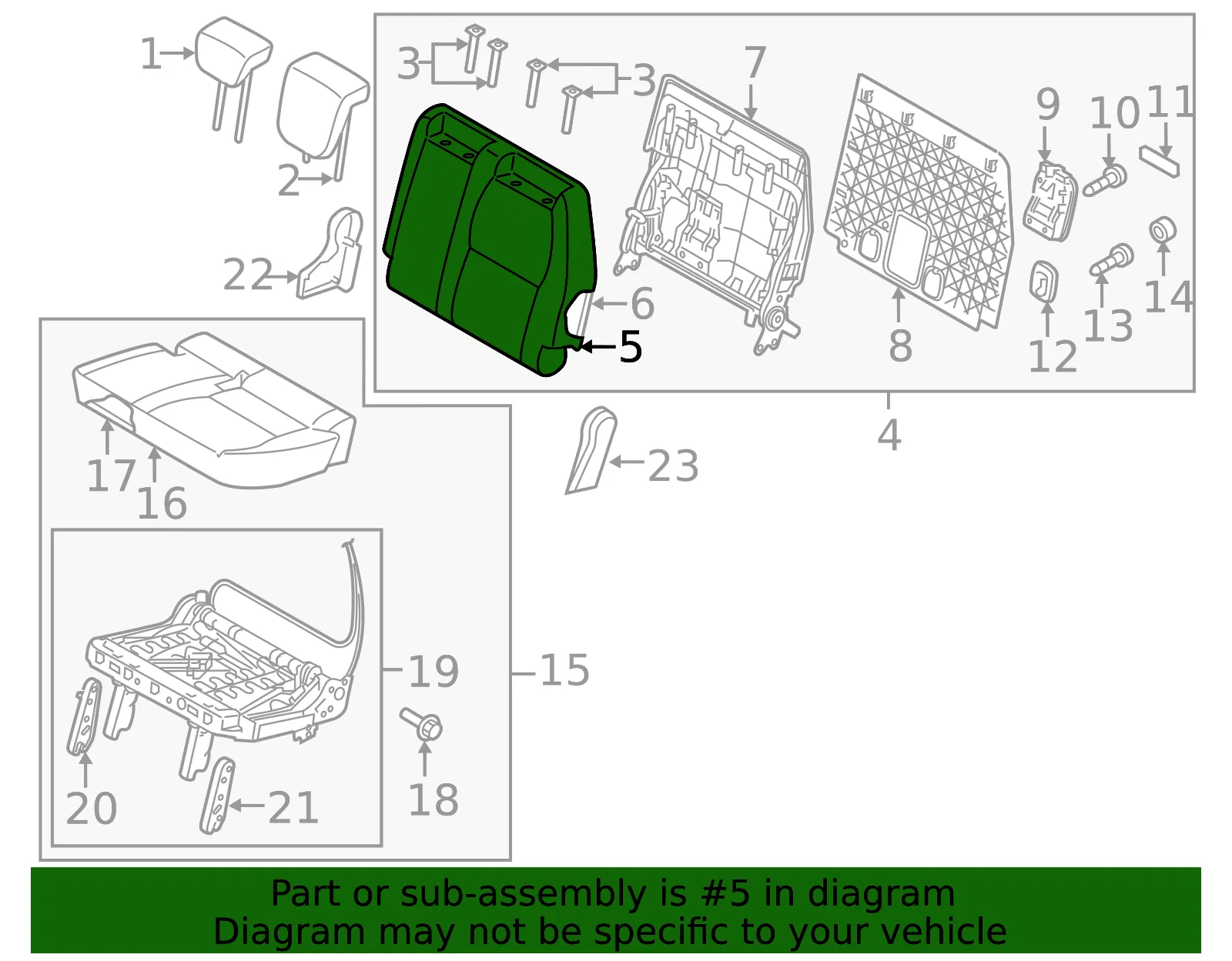 Seat Back Cover - Kia (89360-A9072DLF) - view 2